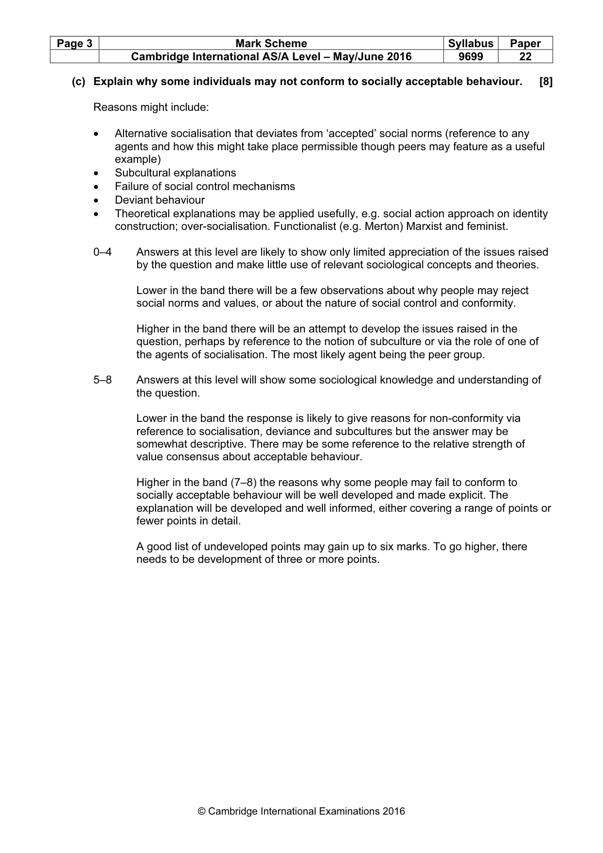 Mark scheme, page 3 of 8