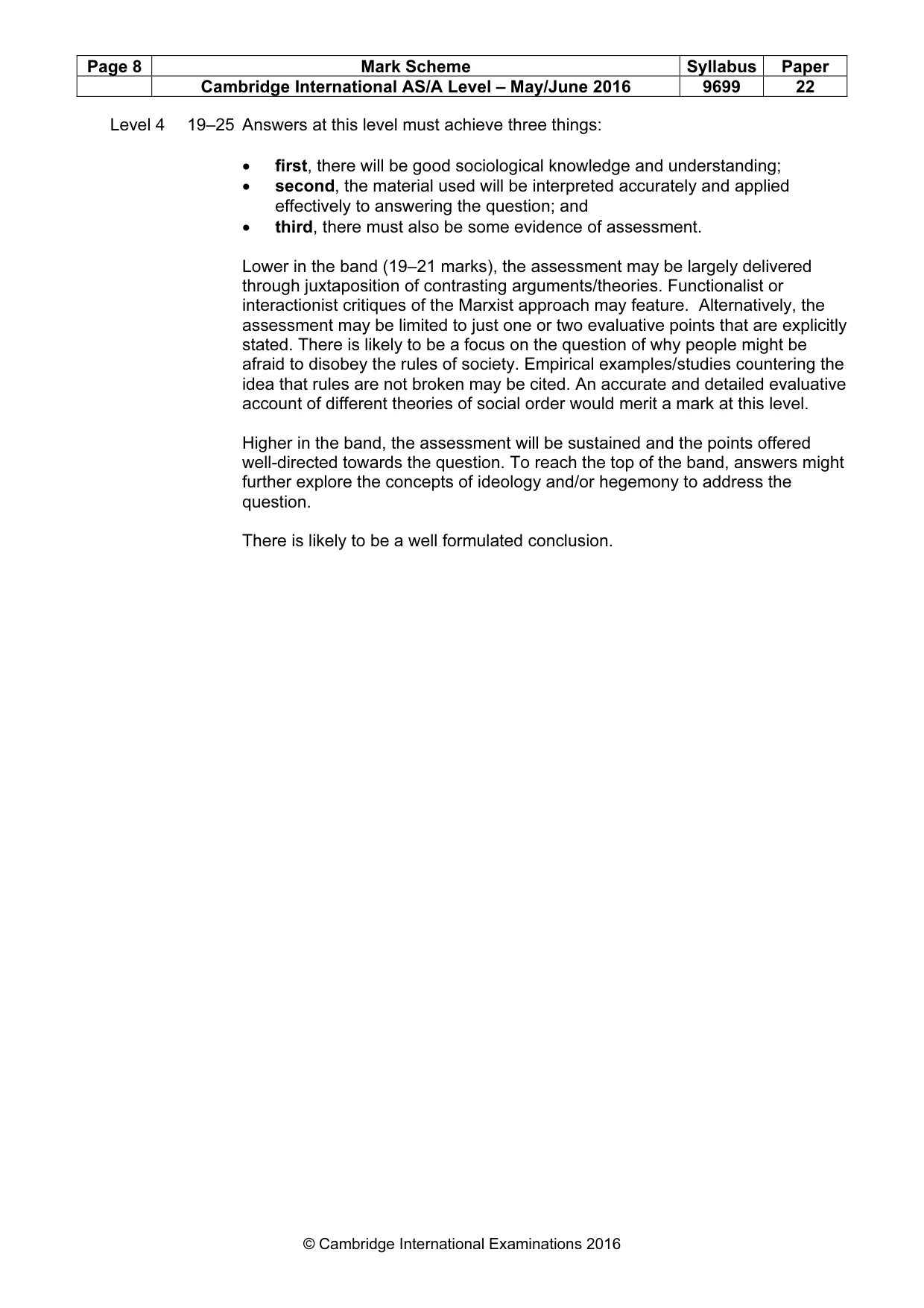 Mark scheme, page 8 of 8