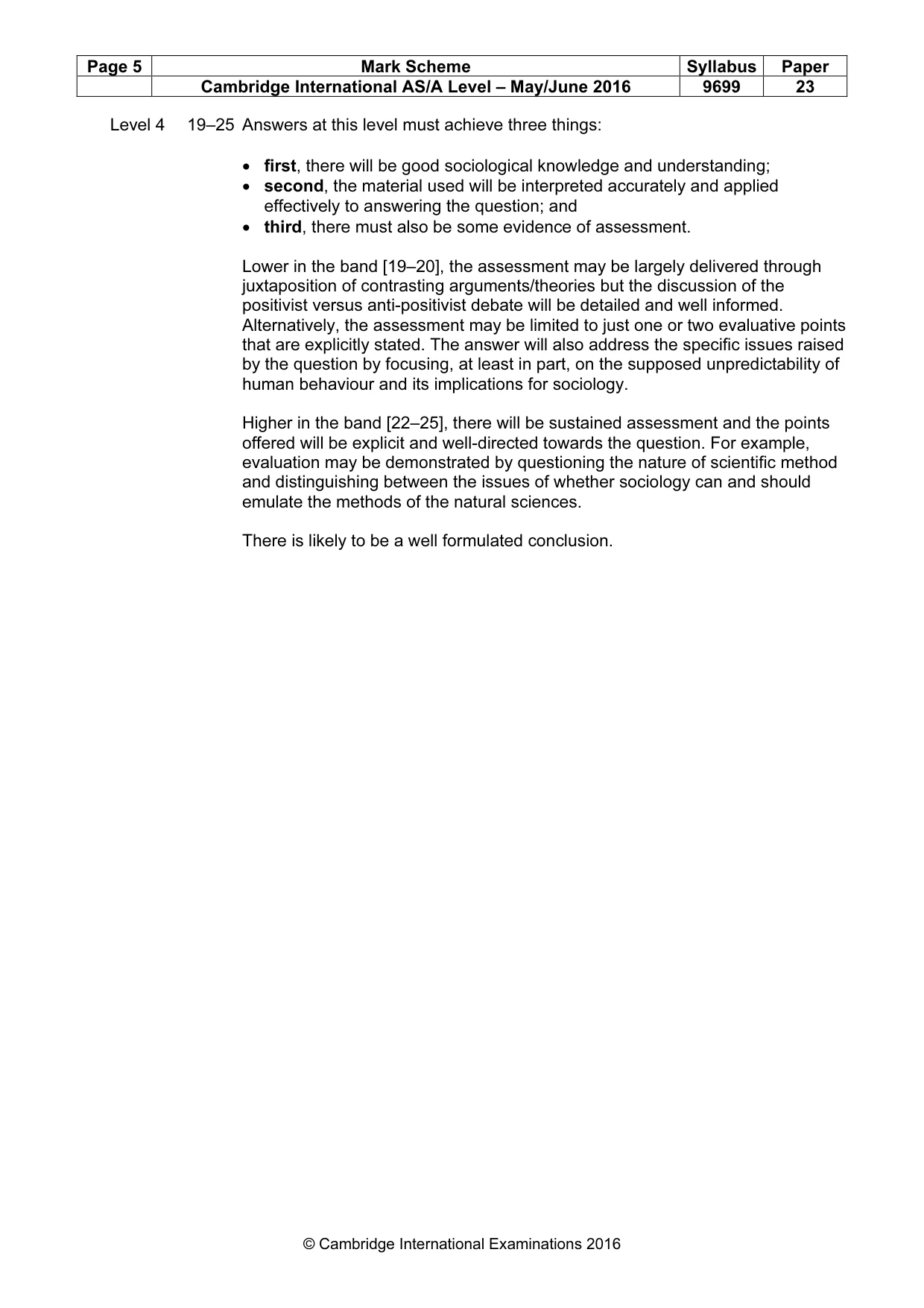 Mark scheme, page 5 of 7