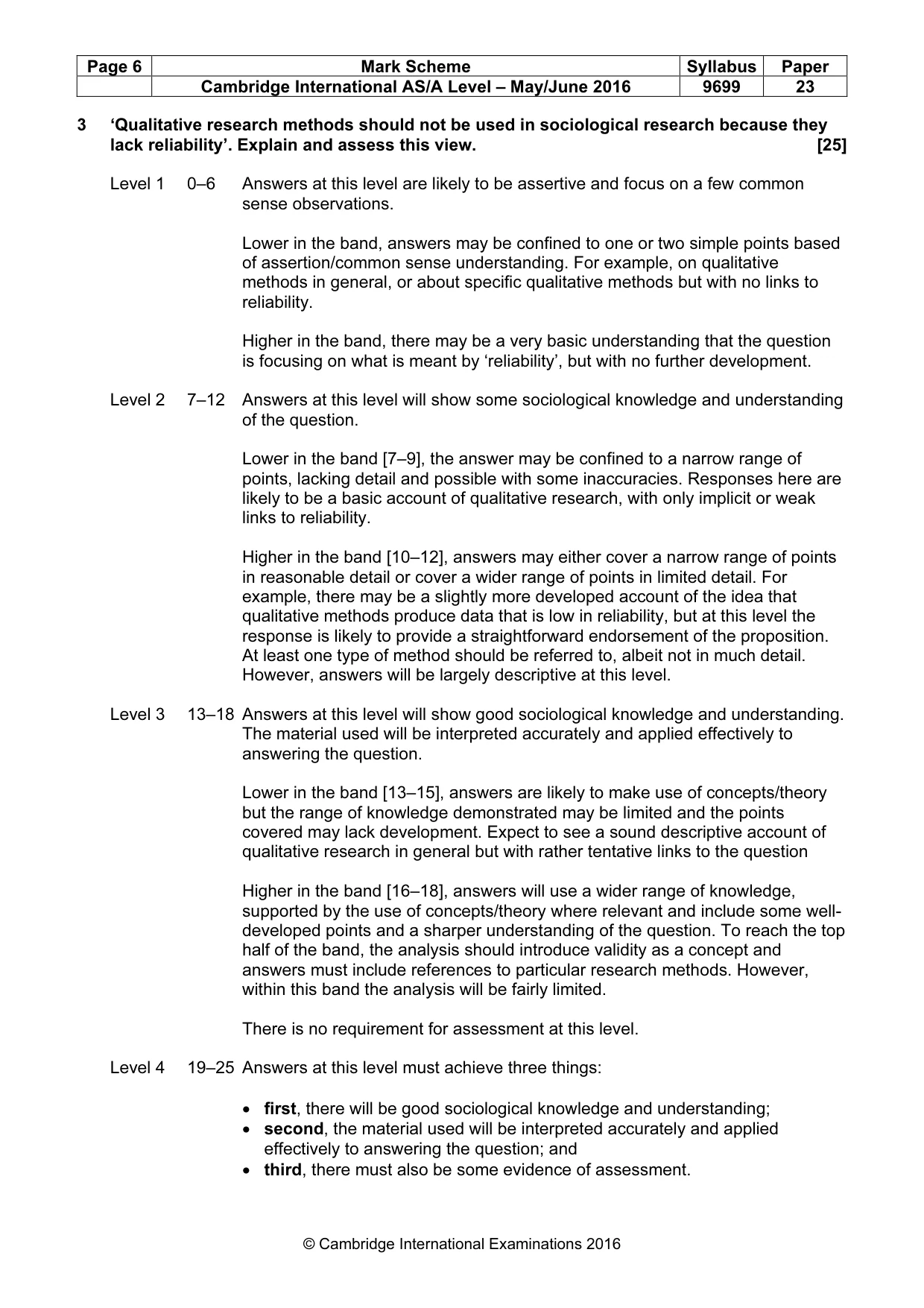 Mark scheme, page 6 of 7
