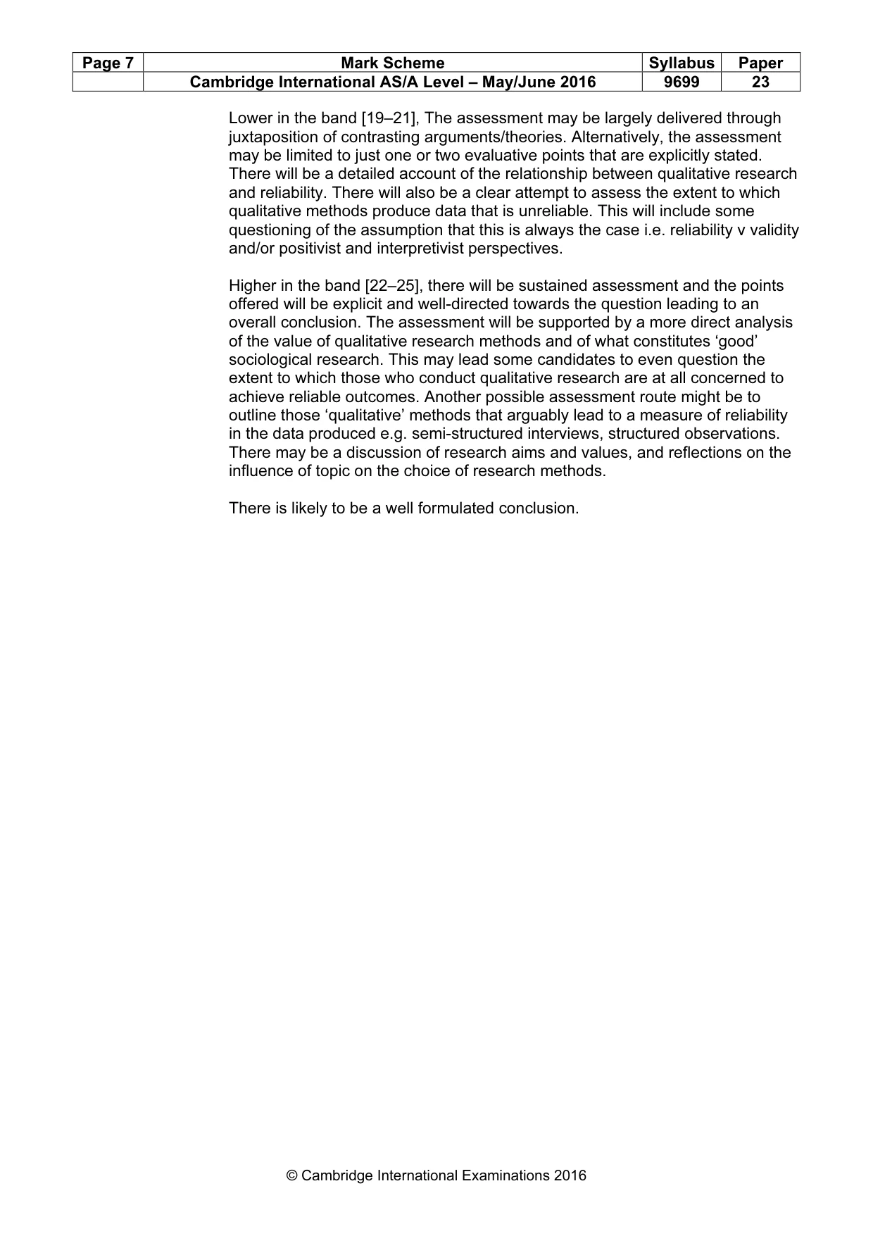 Mark scheme, page 7 of 7