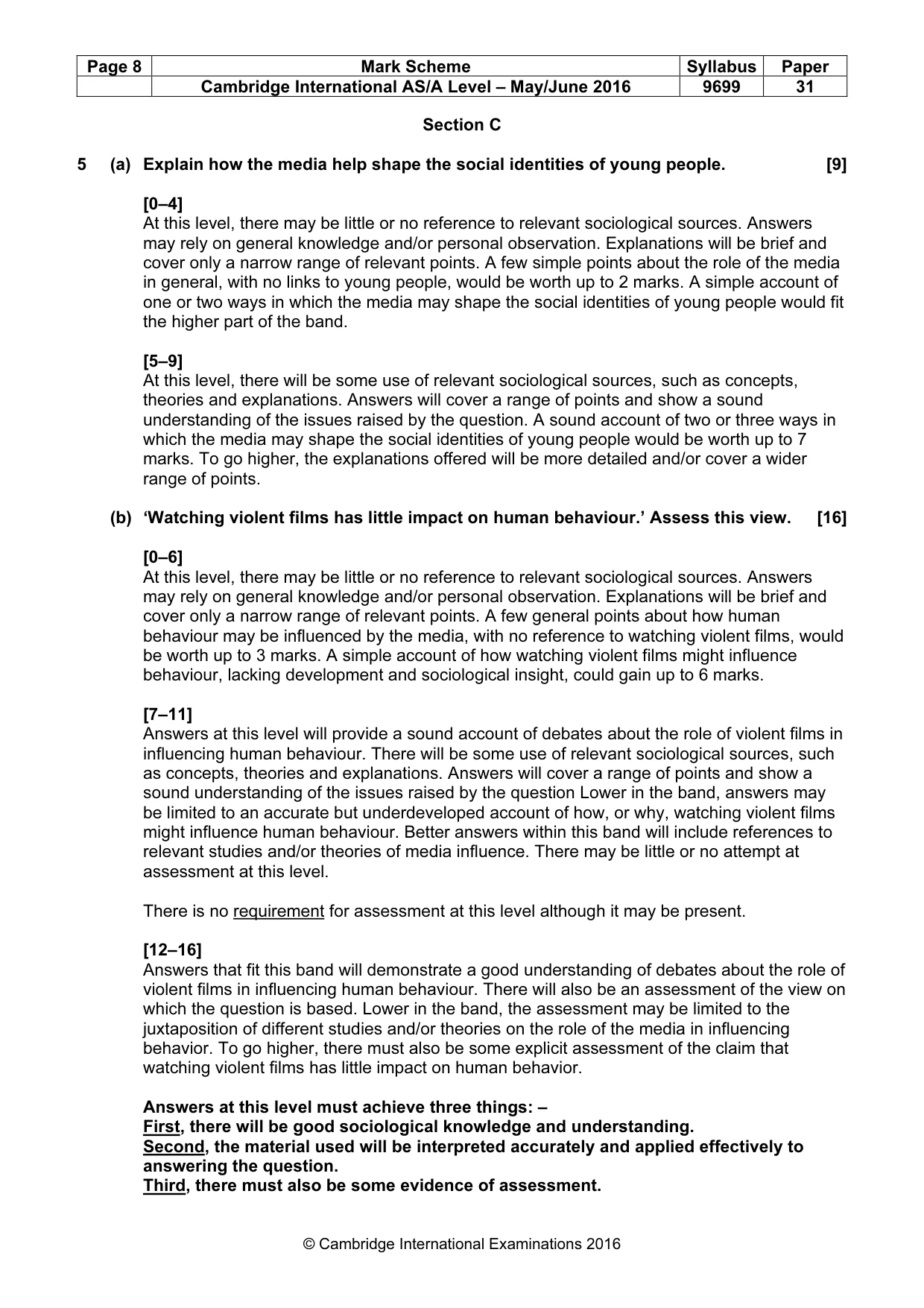 Mark scheme, page 8 of 11