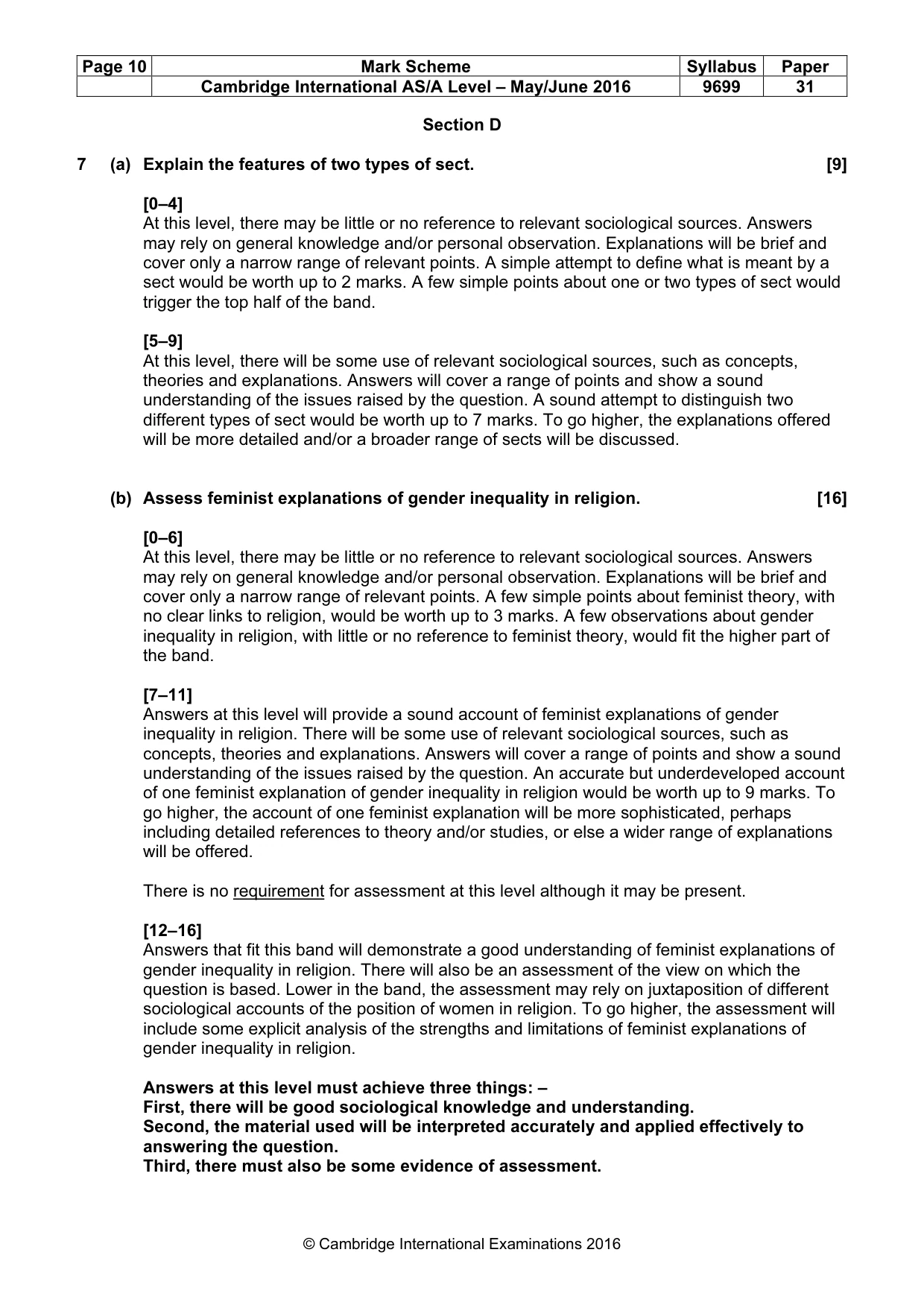 Mark scheme, page 10 of 11