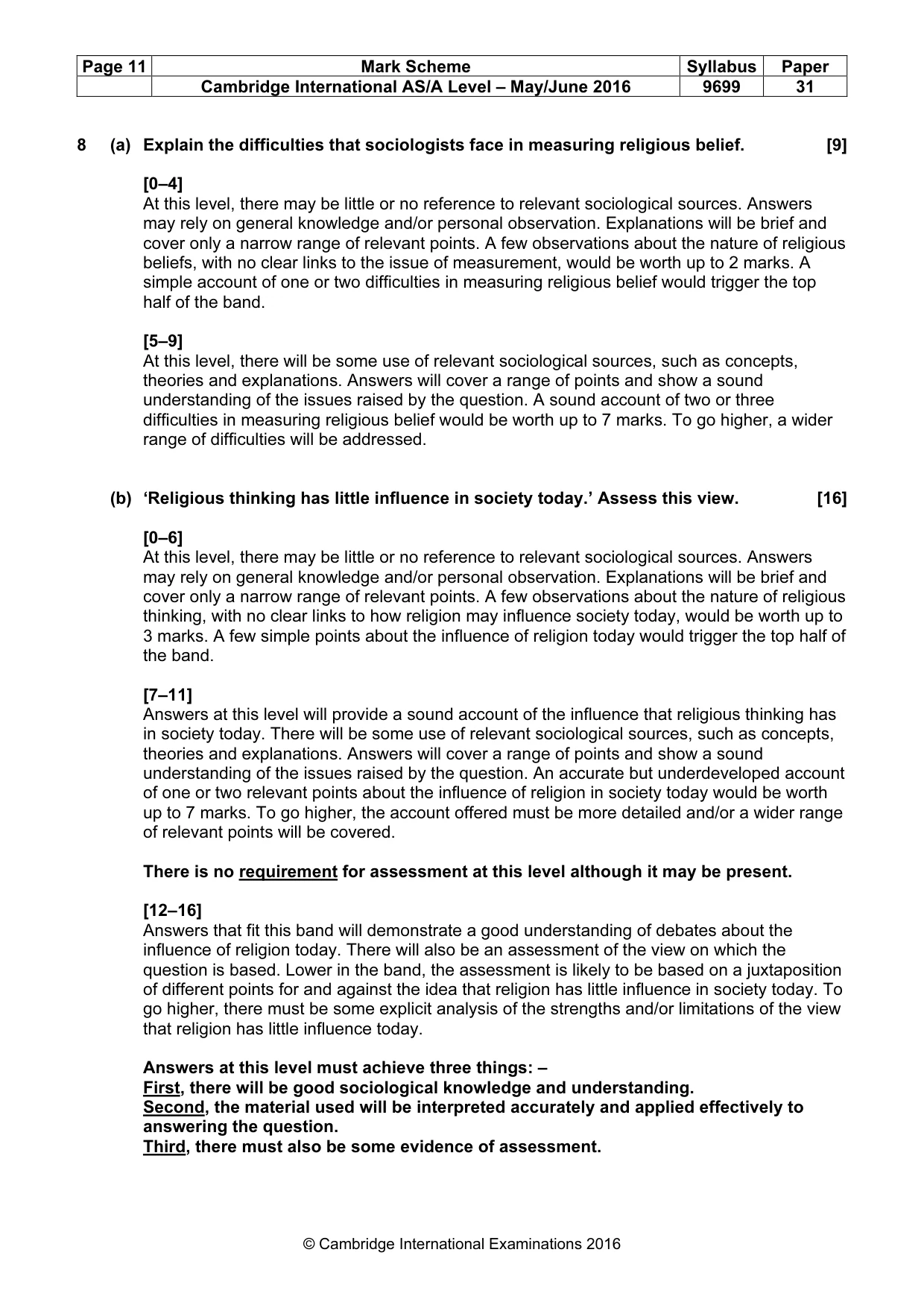 Mark scheme, page 11 of 11