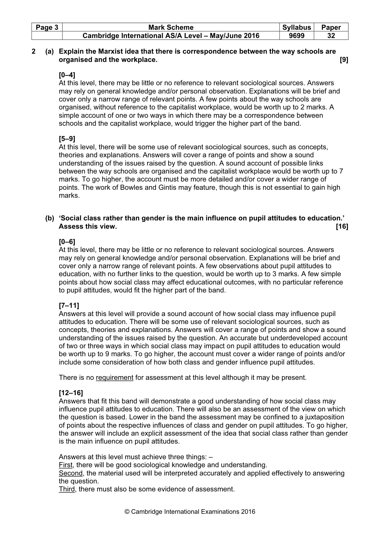 Mark scheme, page 3 of 9