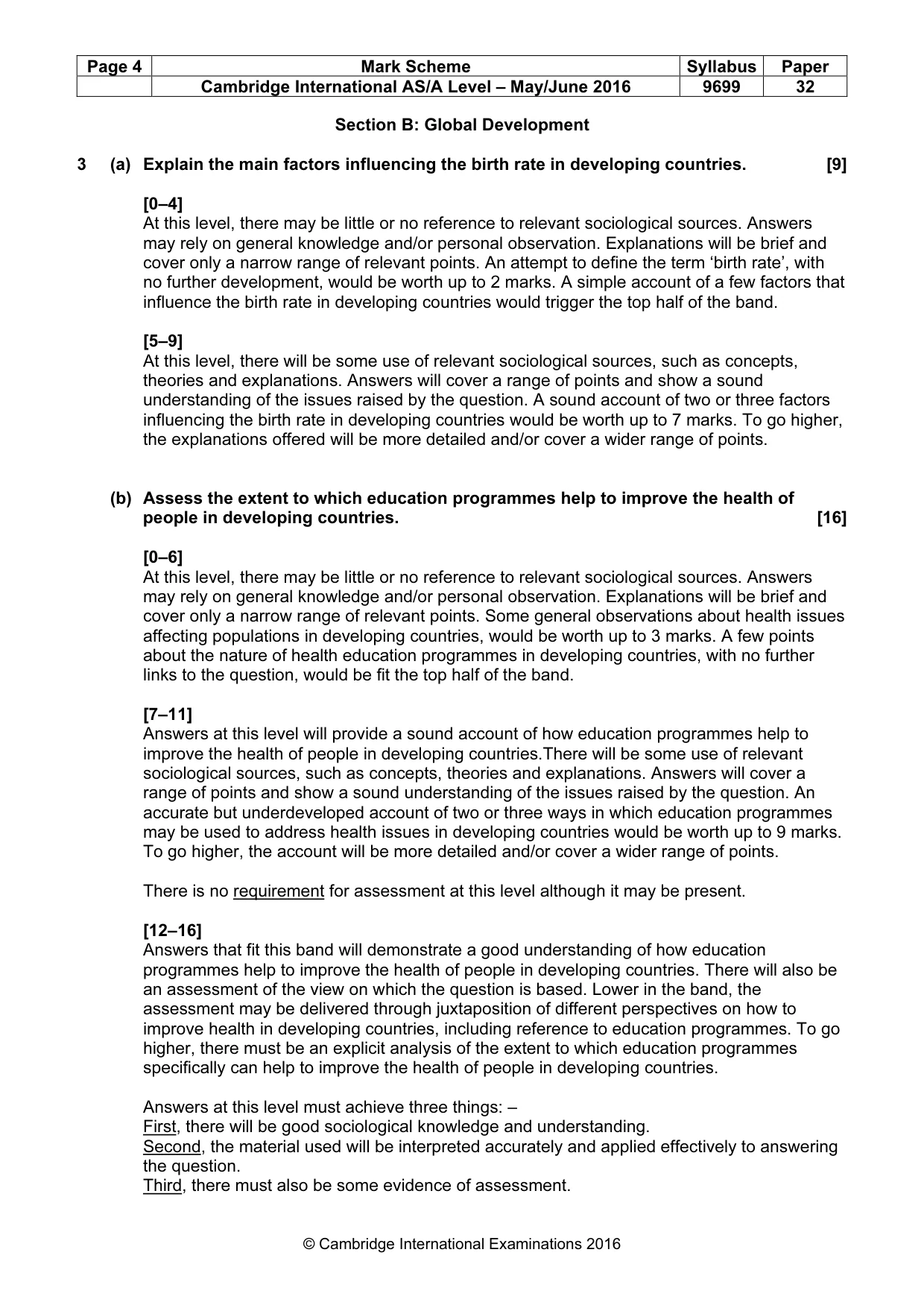 Mark scheme, page 4 of 9