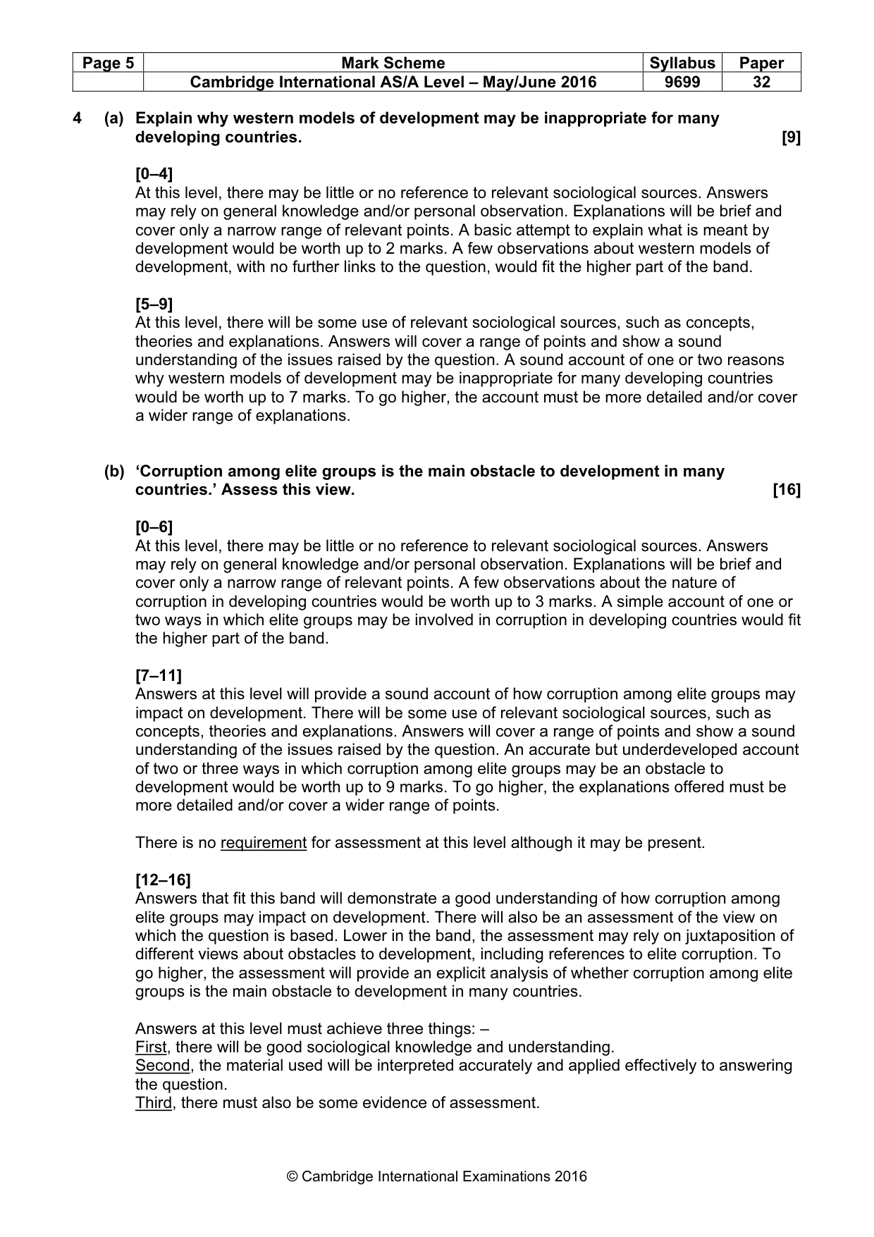 Mark scheme, page 5 of 9