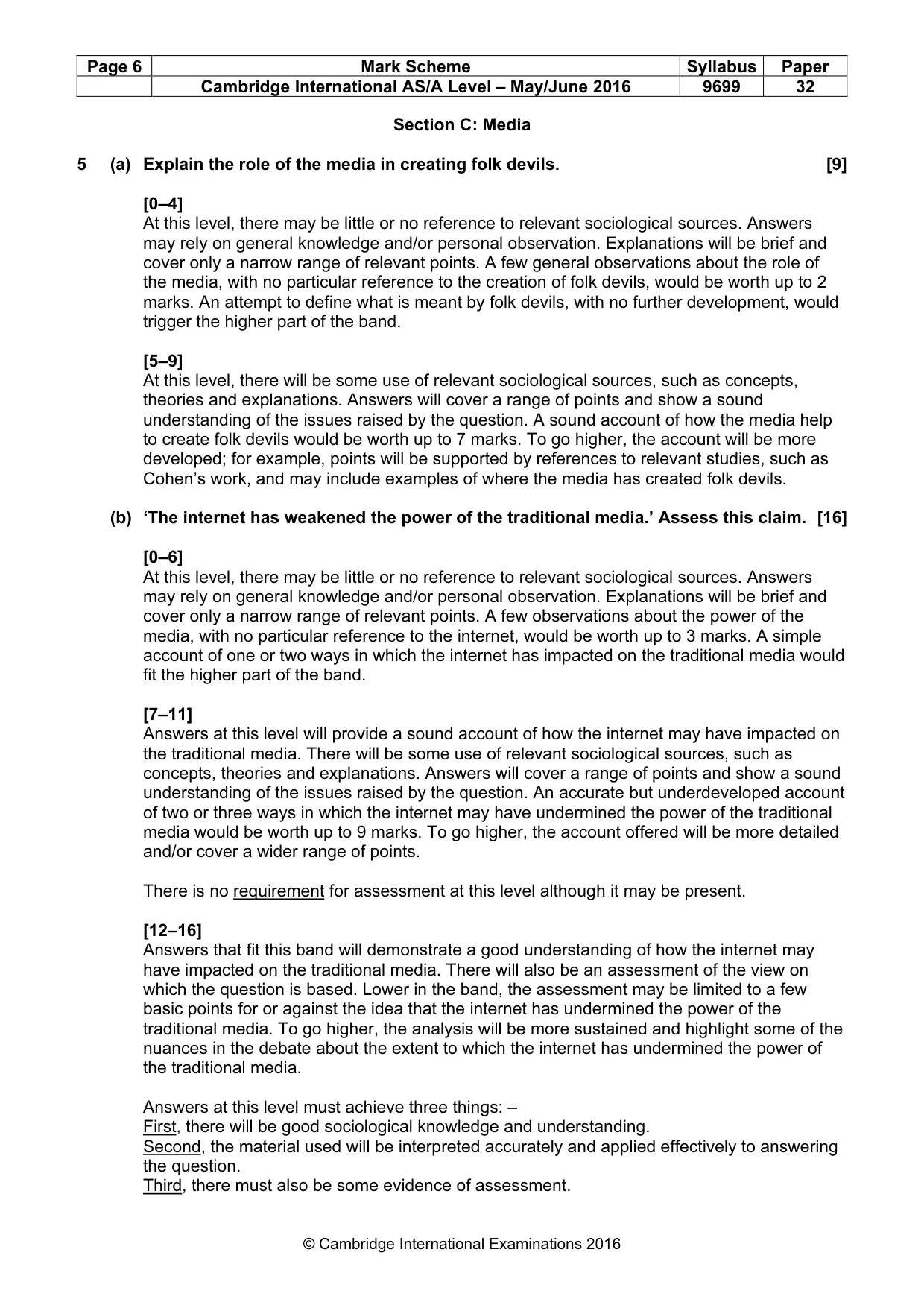 Mark scheme, page 6 of 9