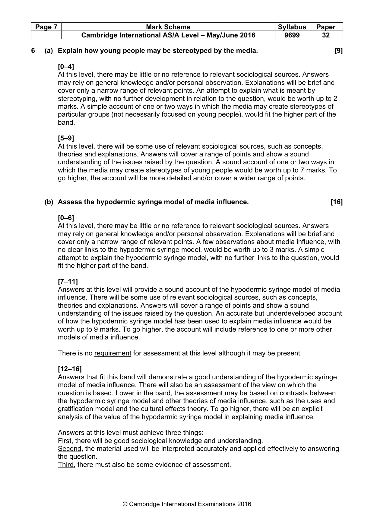Mark scheme, page 7 of 9