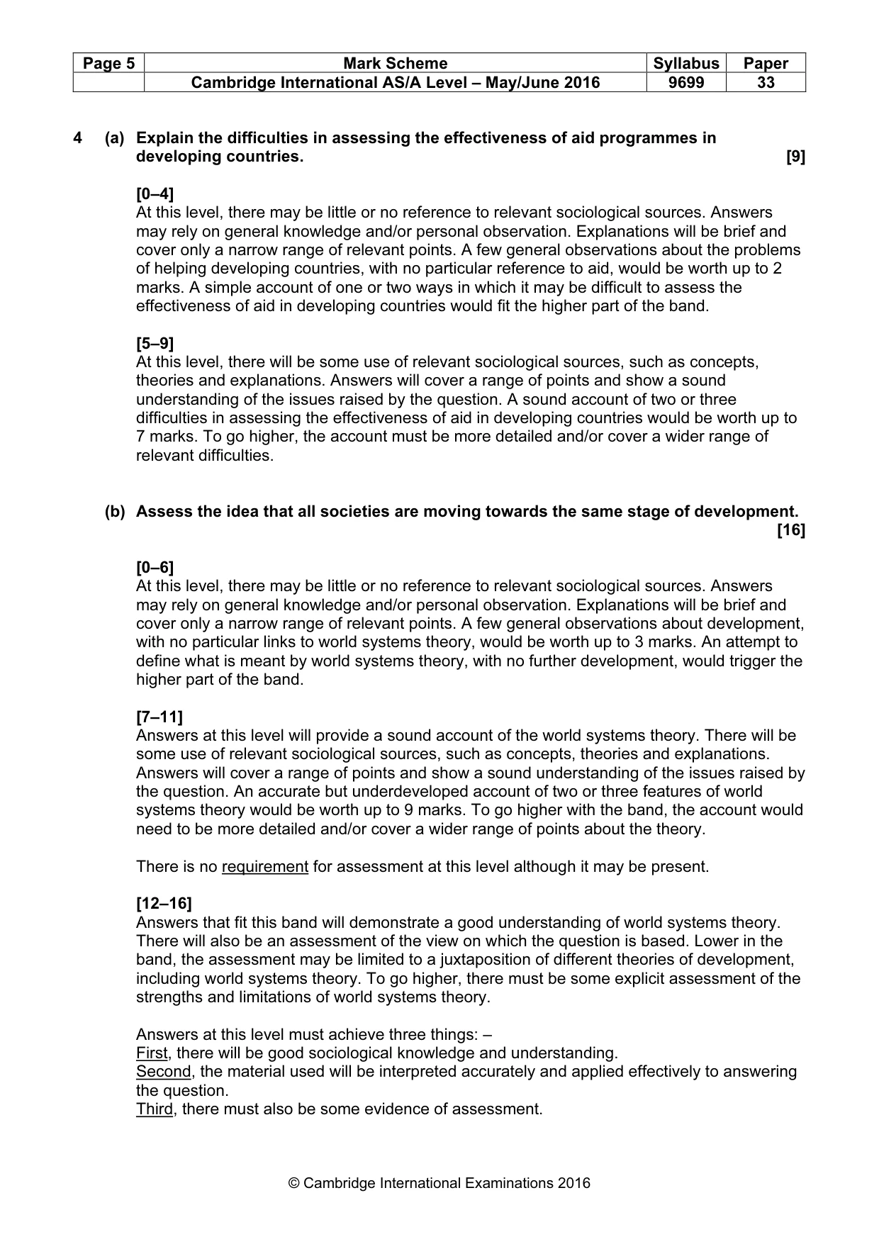 Mark scheme, page 5 of 9