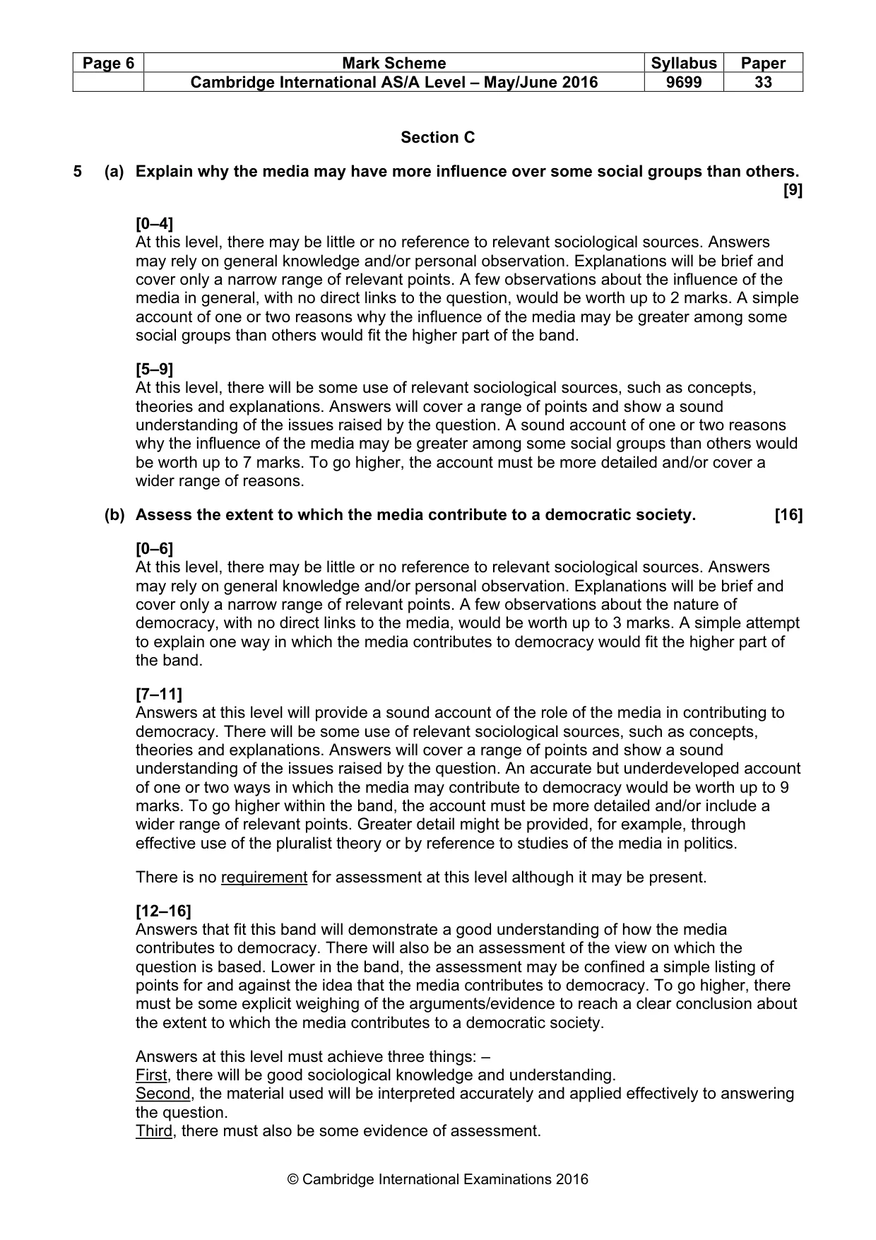 Mark scheme, page 6 of 9