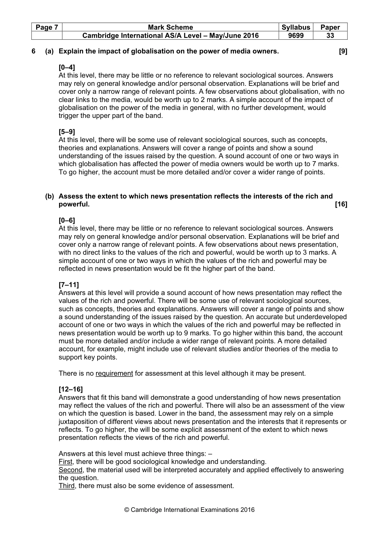 Mark scheme, page 7 of 9