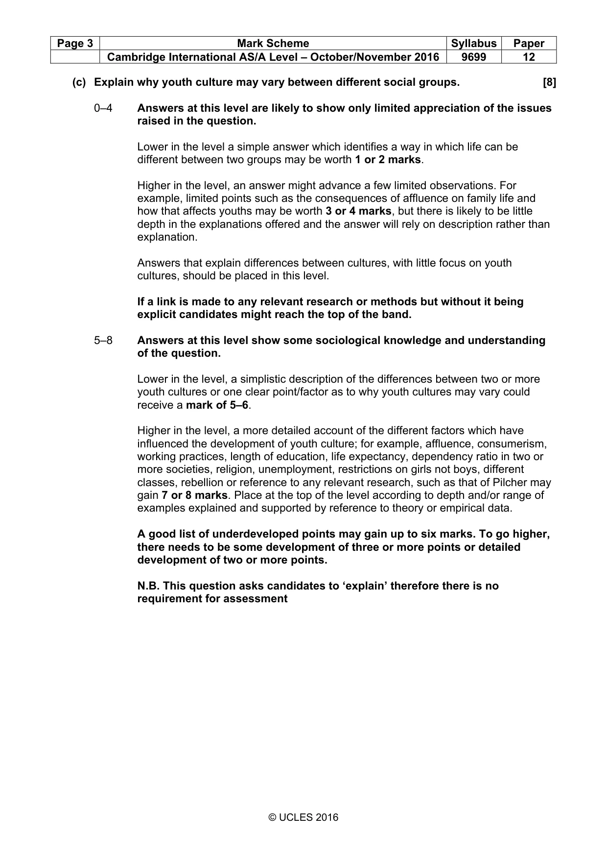 Mark scheme, page 3 of 9
