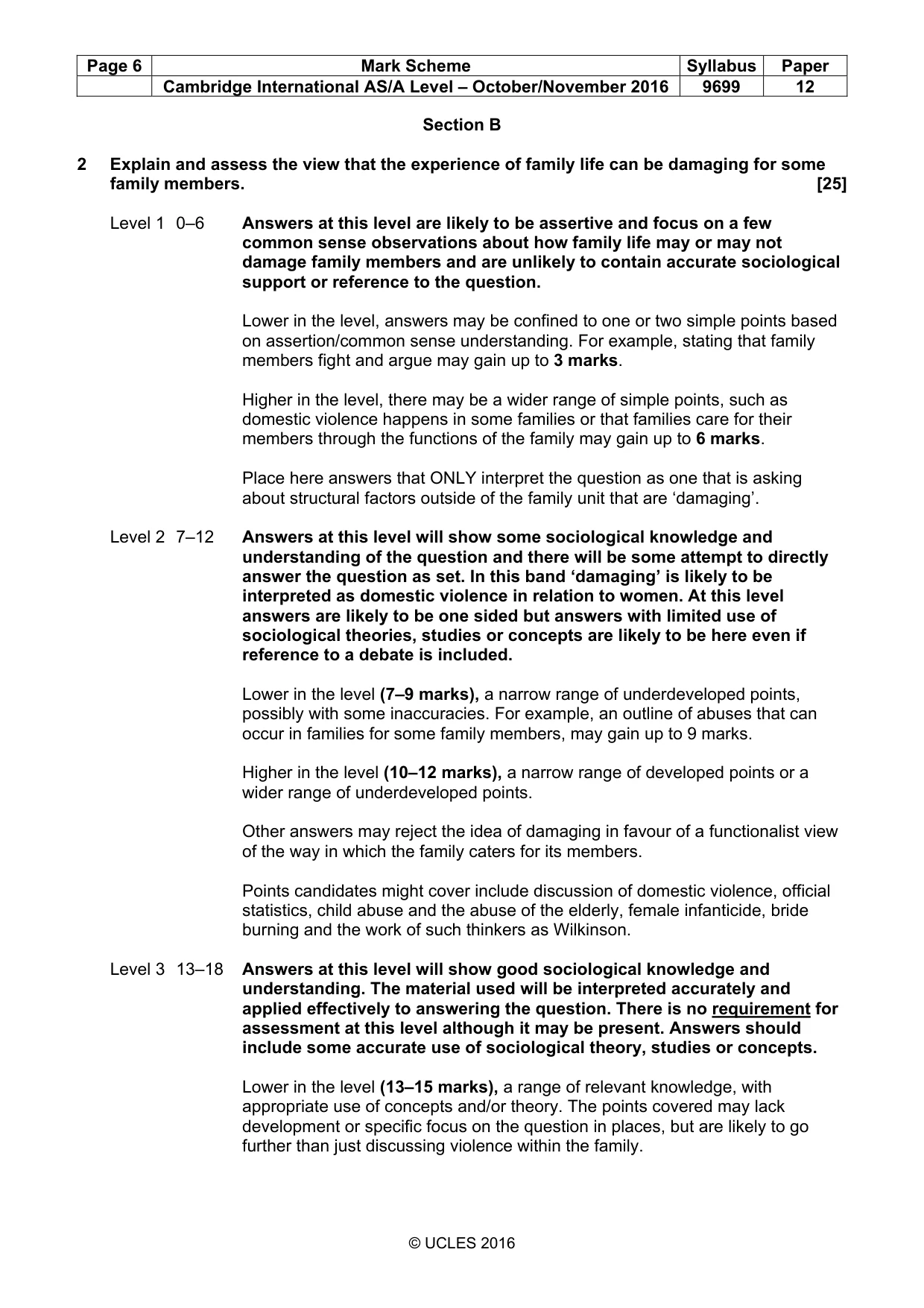 Mark scheme, page 6 of 9