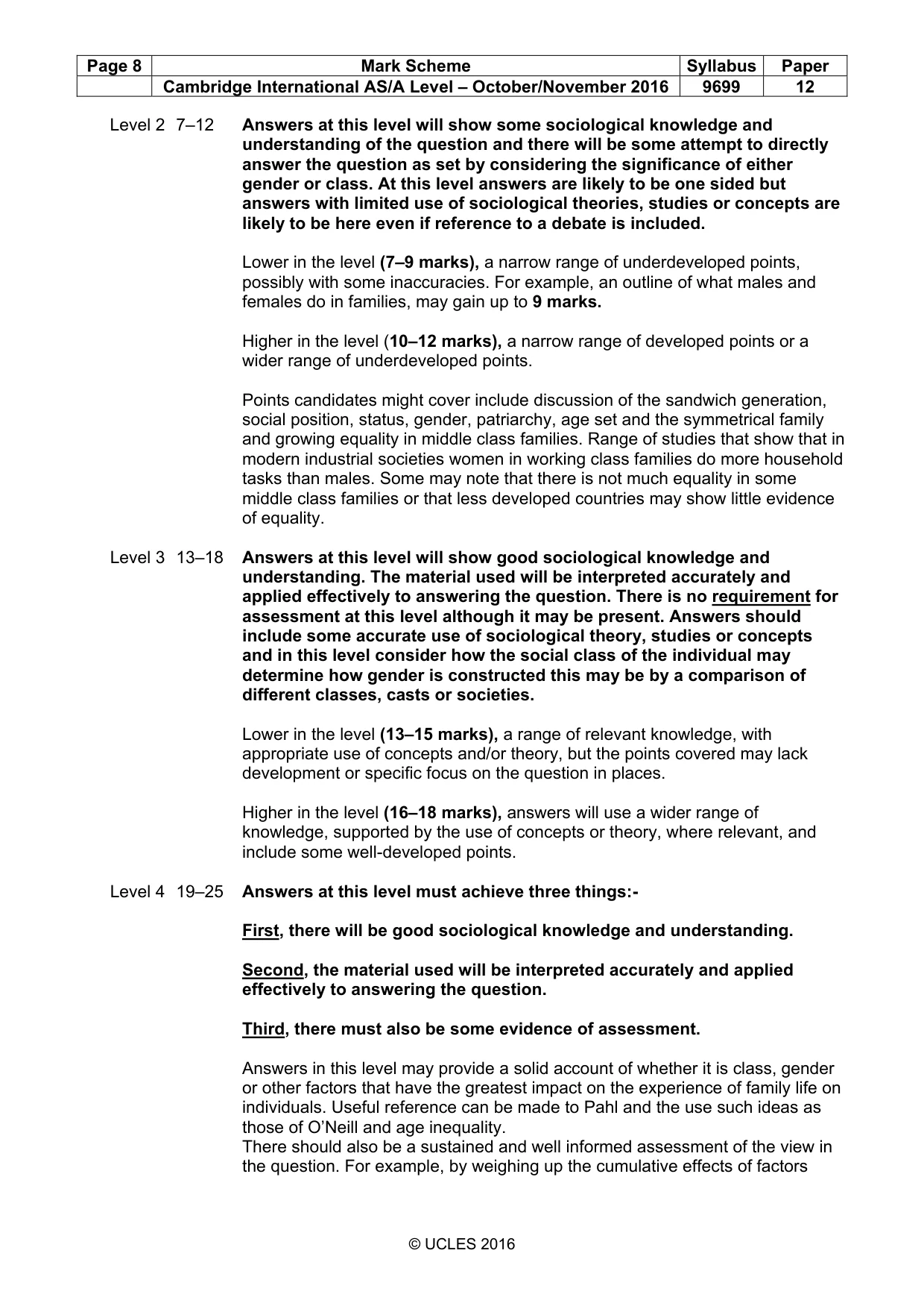 Mark scheme, page 8 of 9
