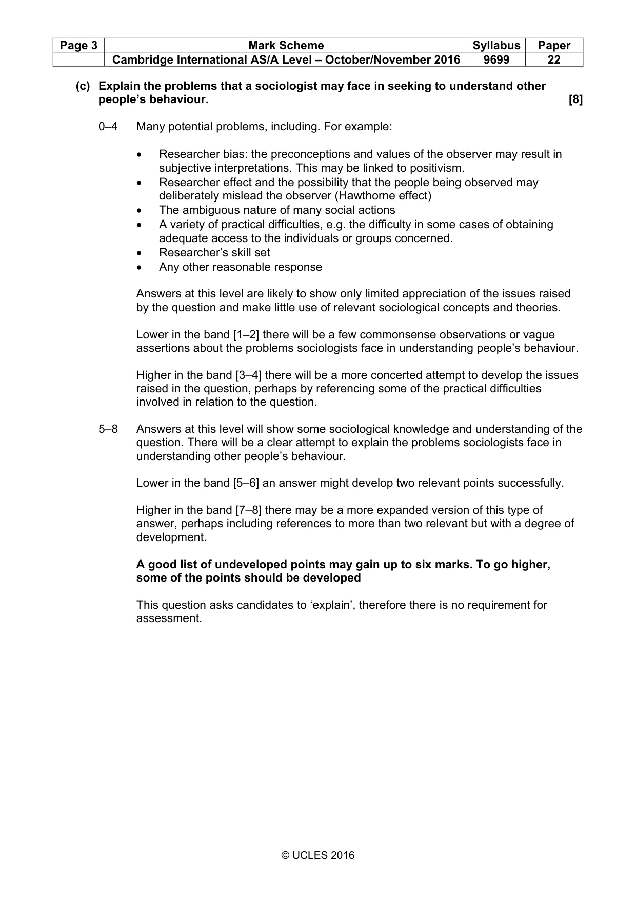 Mark scheme, page 3 of 8