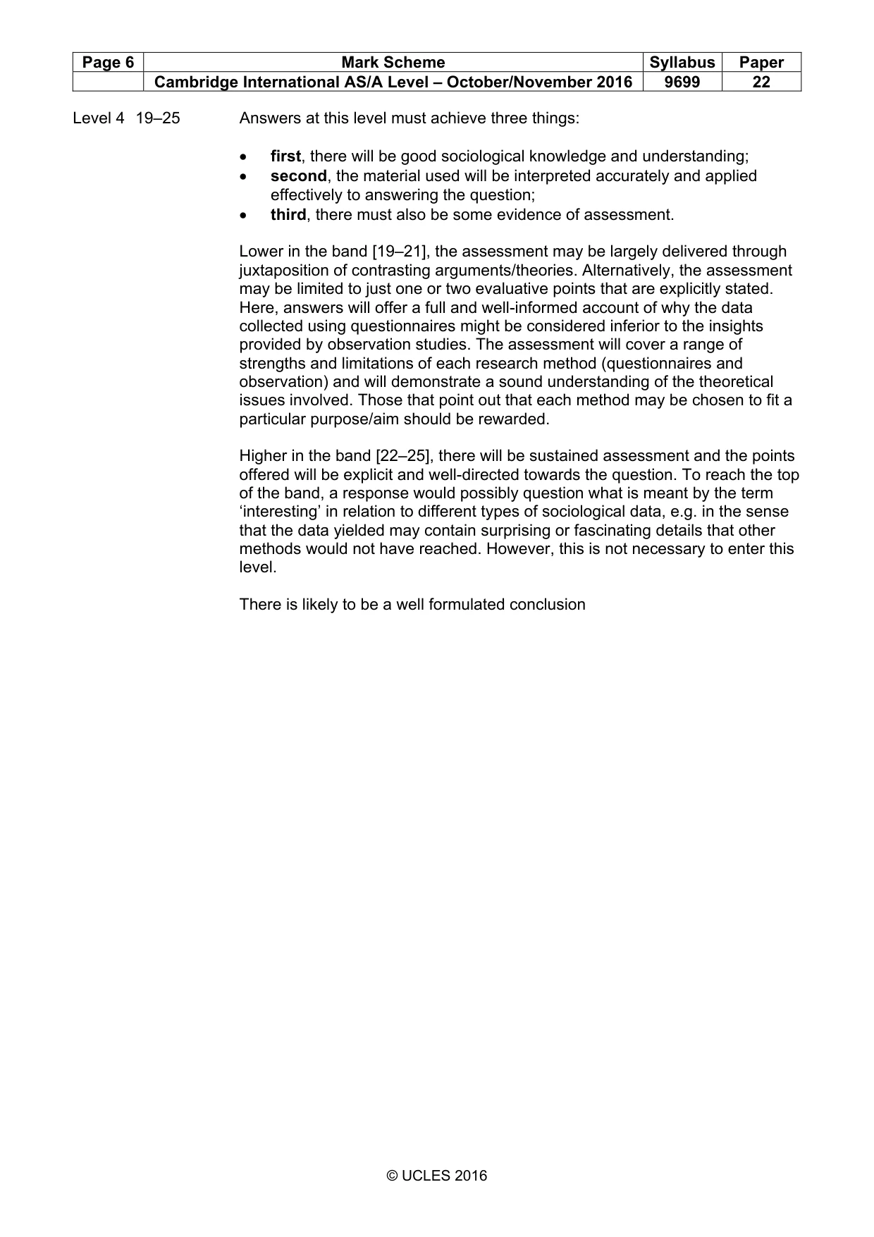 Mark scheme, page 6 of 8