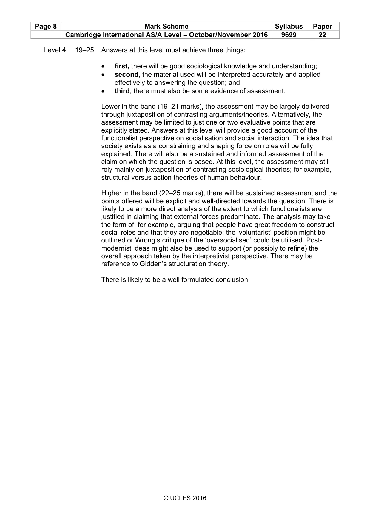 Mark scheme, page 8 of 8
