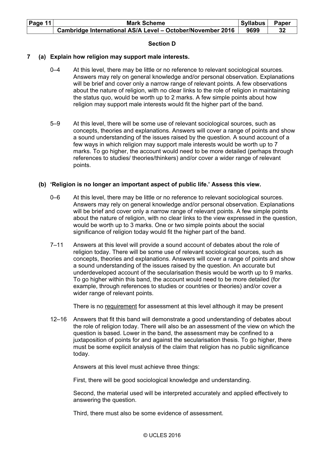 Mark scheme, page 11 of 12