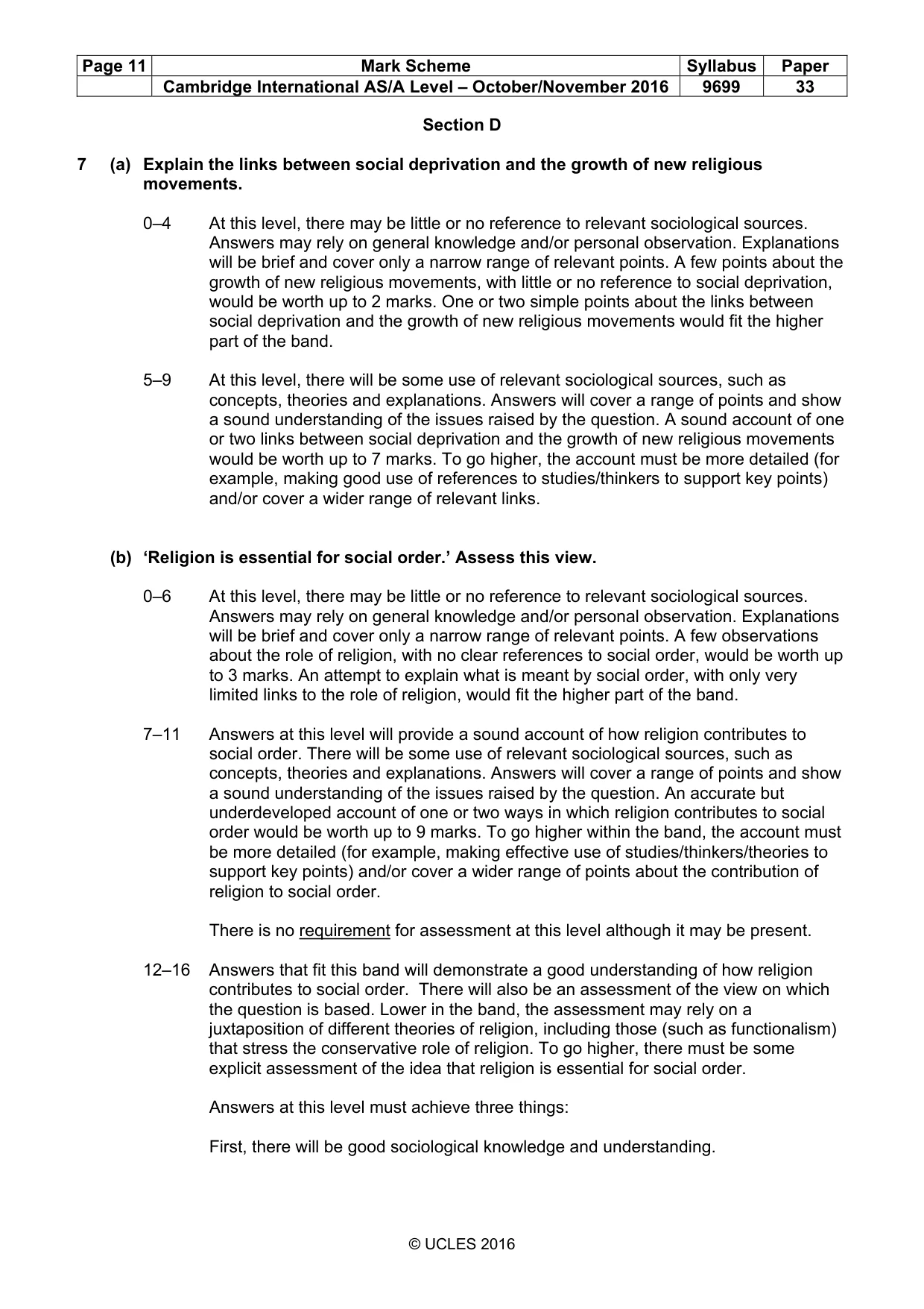 Mark scheme, page 11 of 13