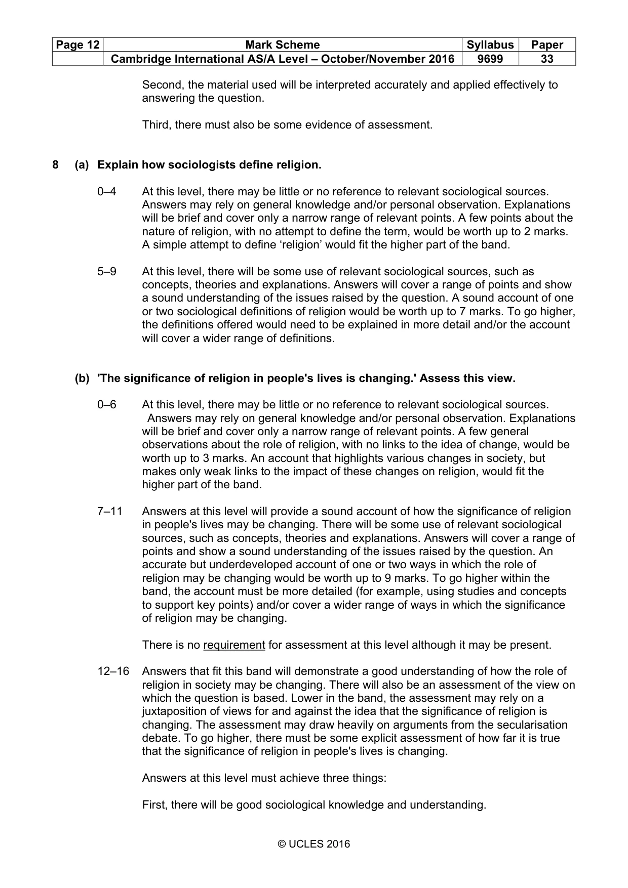 Mark scheme, page 12 of 13
