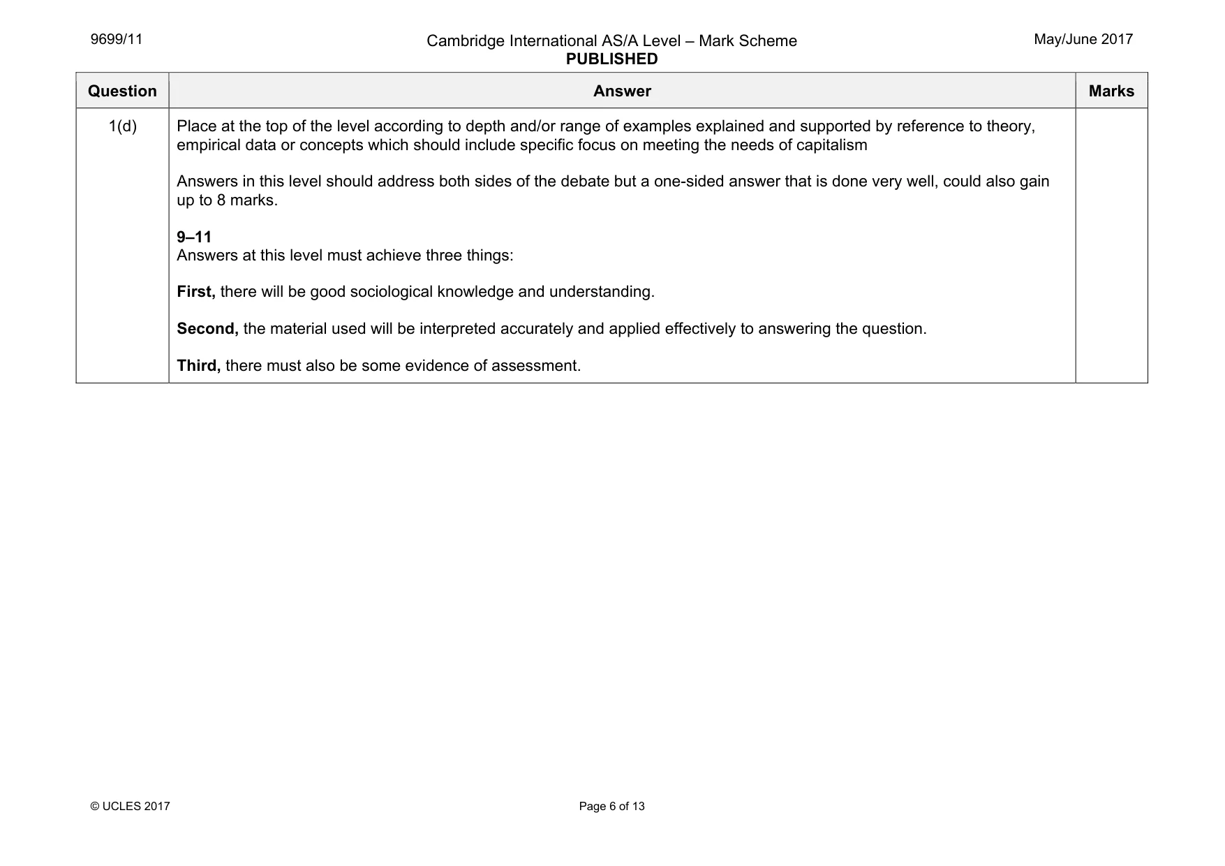 Mark scheme, page 6 of 13