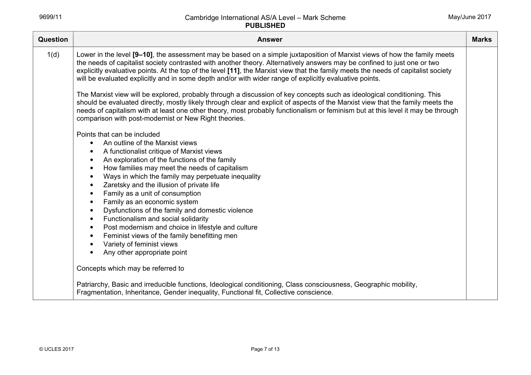 Mark scheme, page 7 of 13