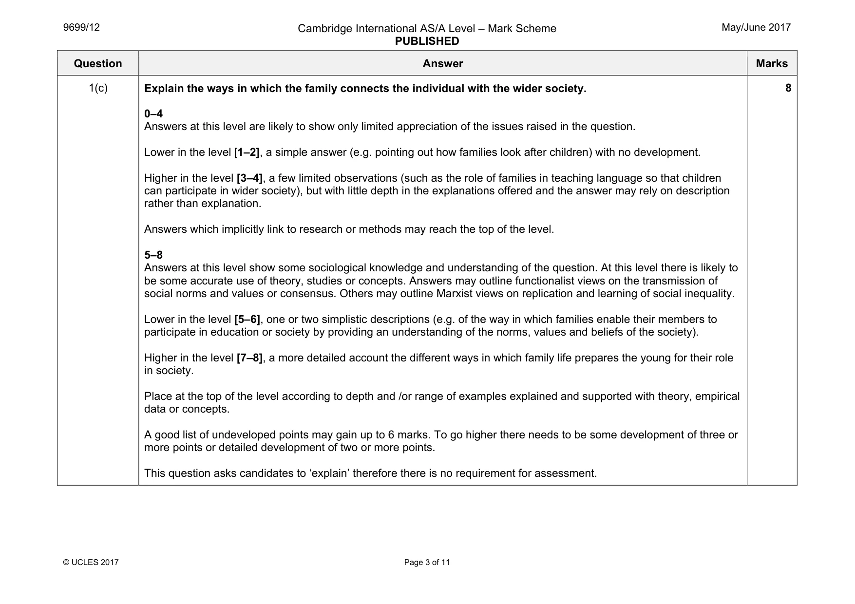 Mark scheme, page 3 of 11