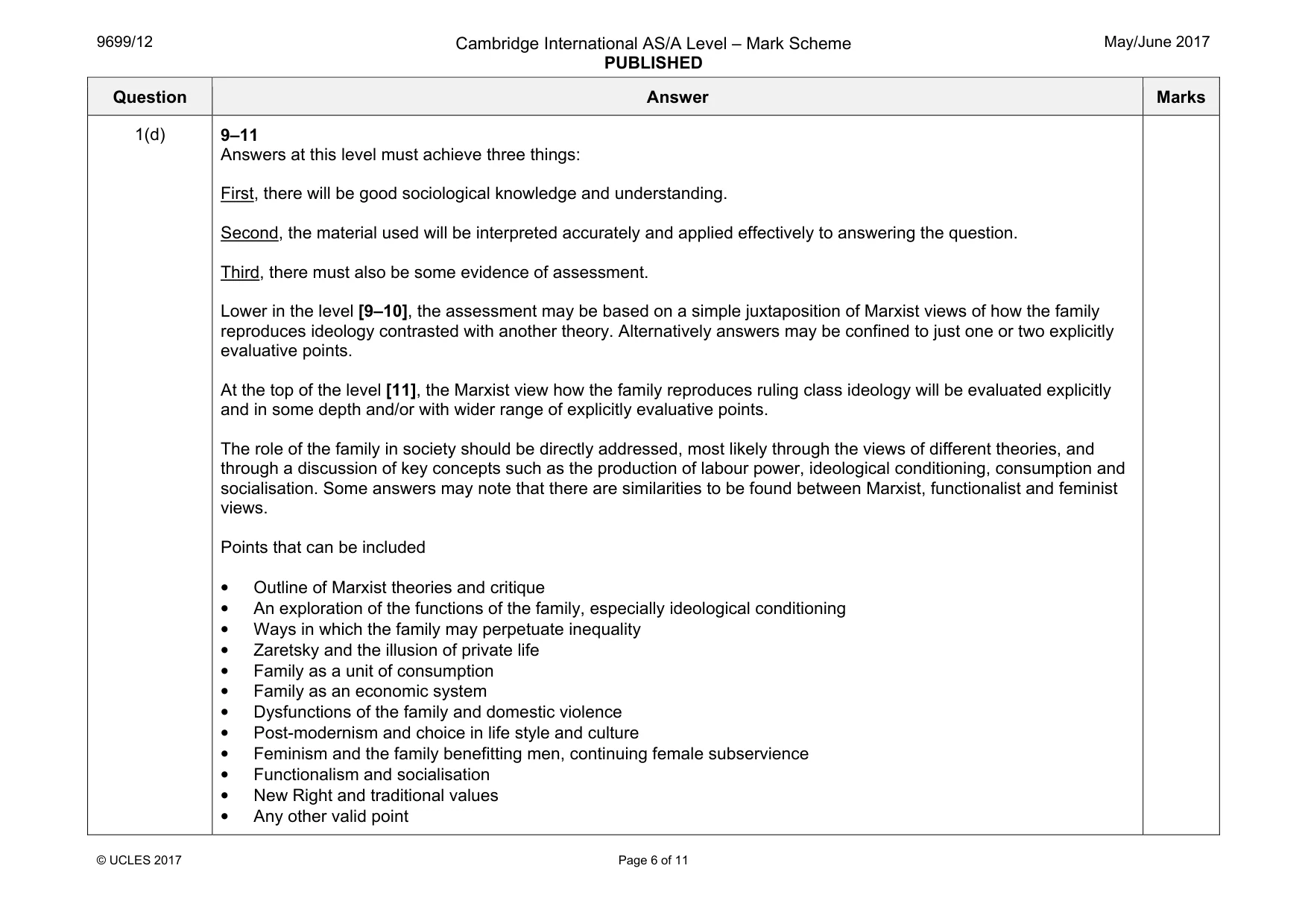 Mark scheme, page 6 of 11