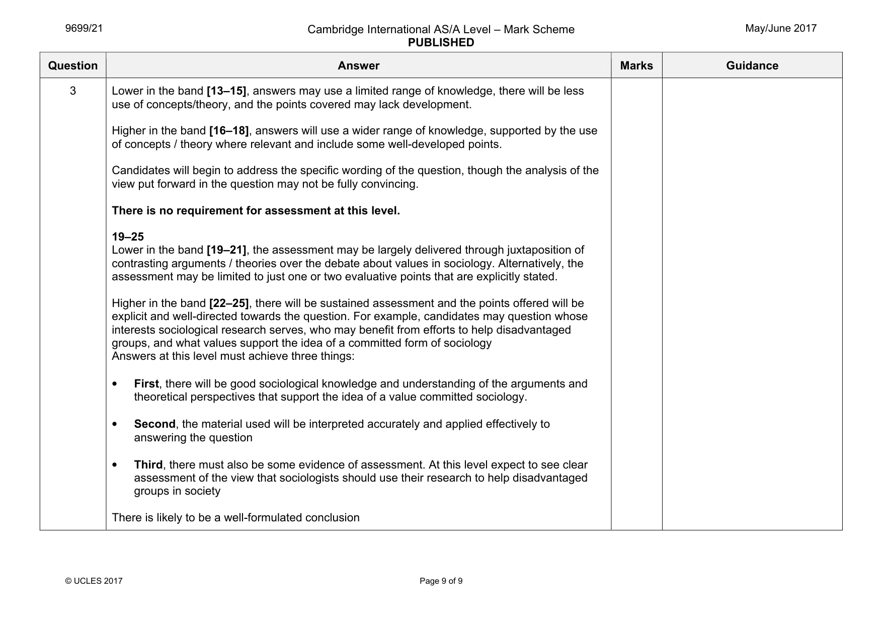 Mark scheme, page 9 of 9