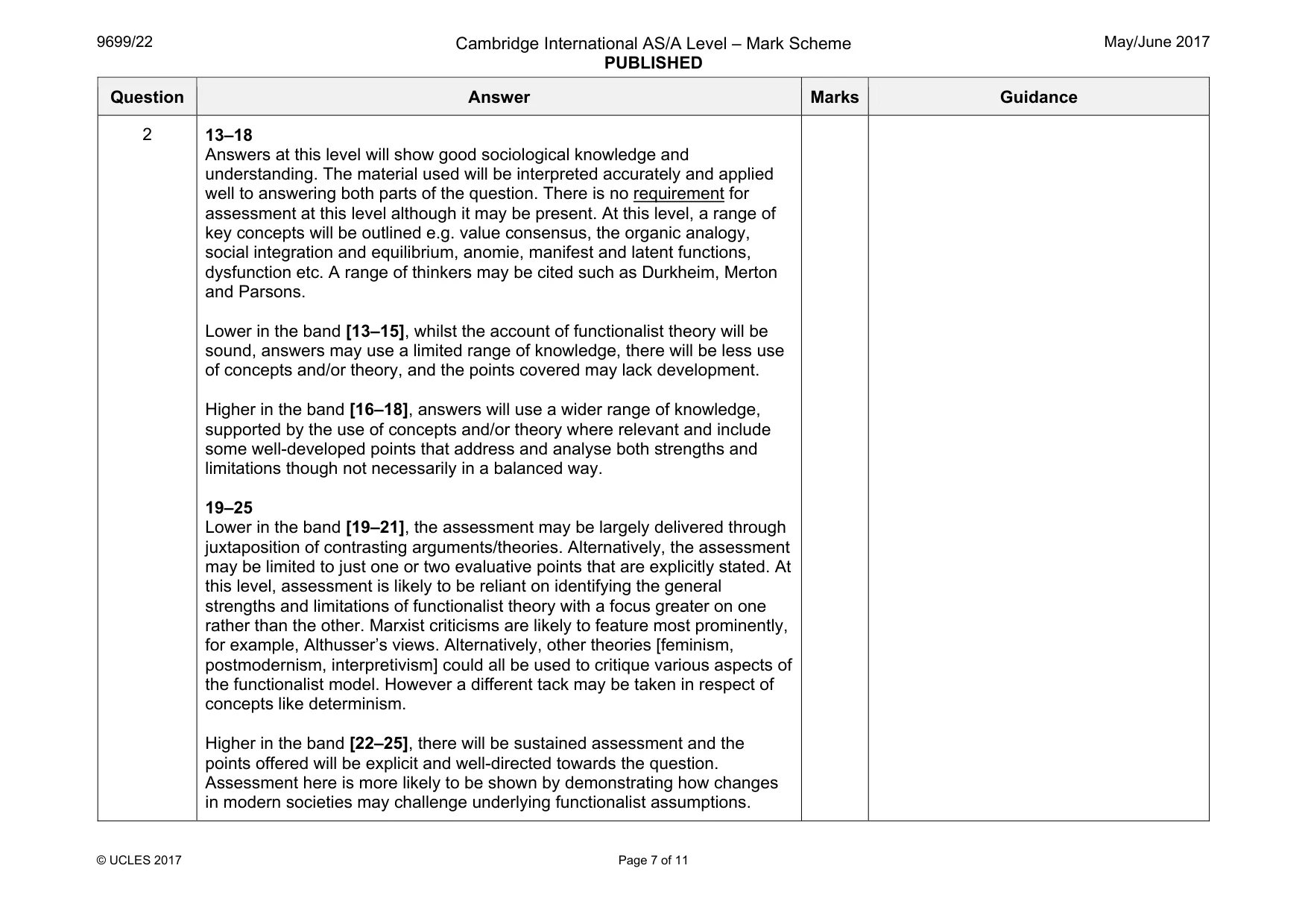 Mark scheme, page 7 of 11