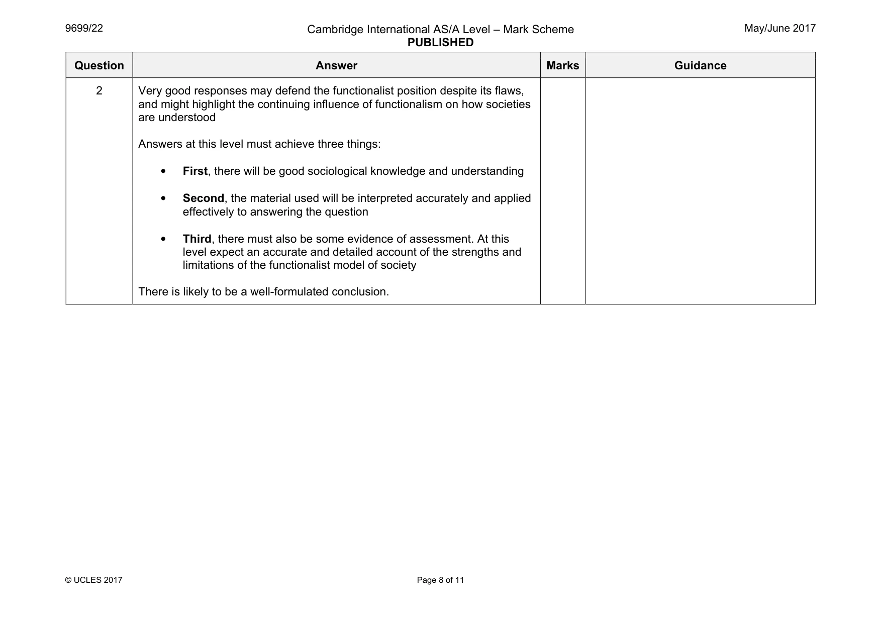 Mark scheme, page 8 of 11