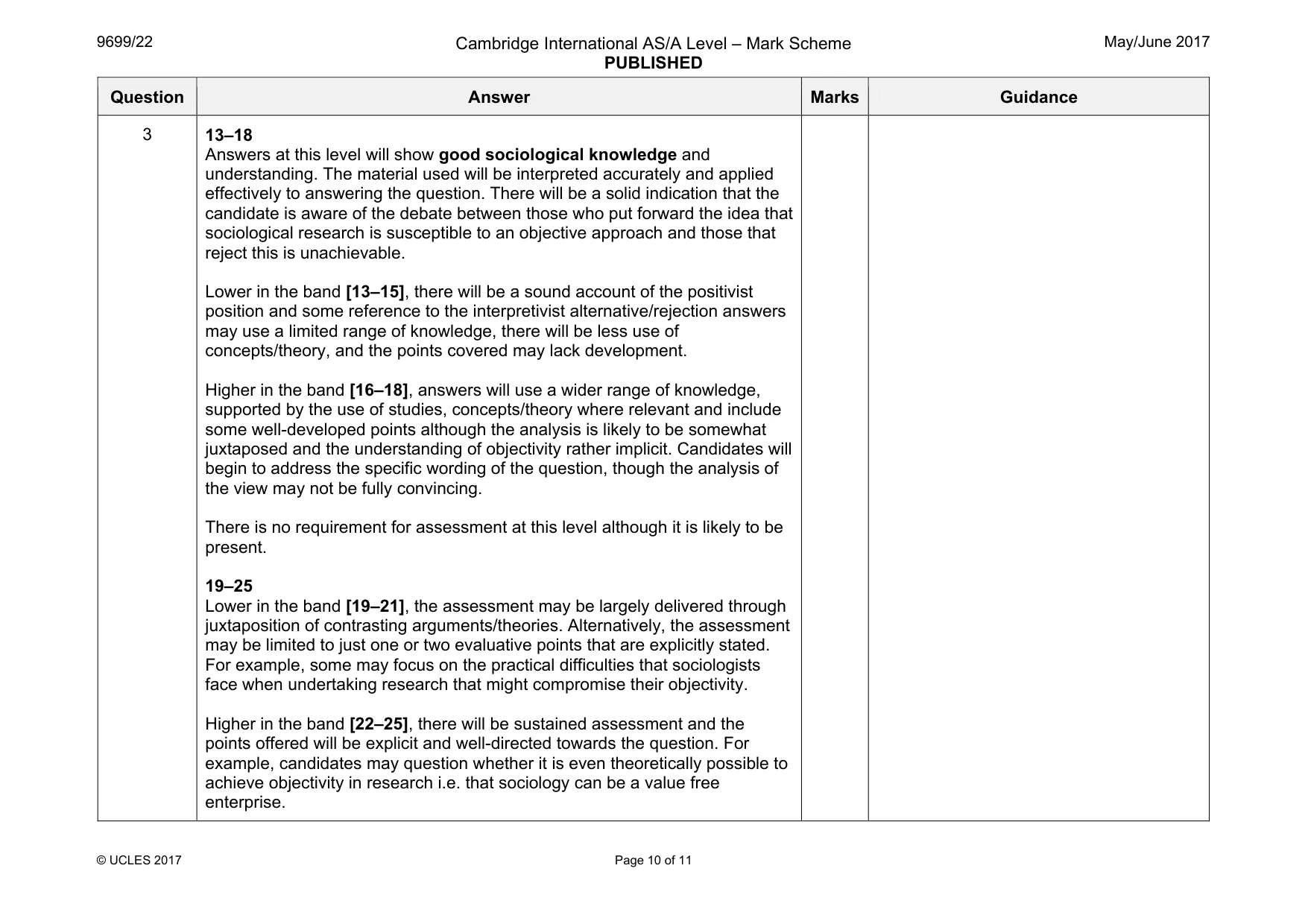 Mark scheme, page 10 of 11