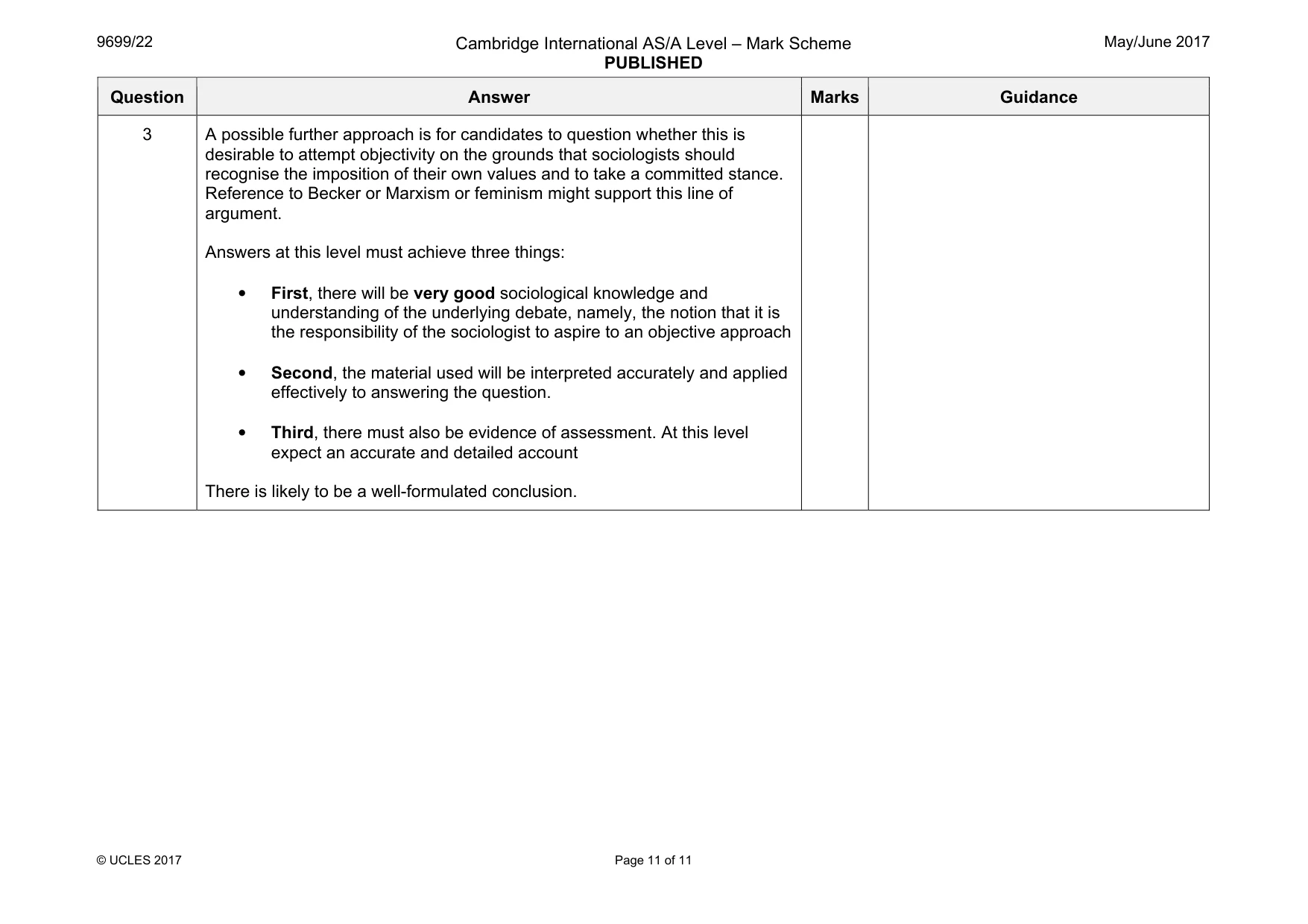 Mark scheme, page 11 of 11