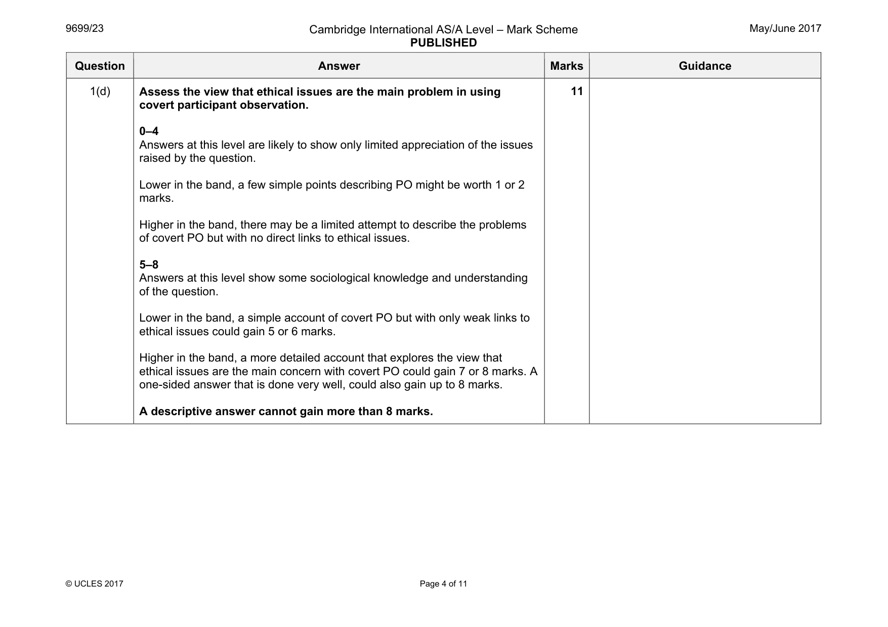 Mark scheme, page 4 of 11