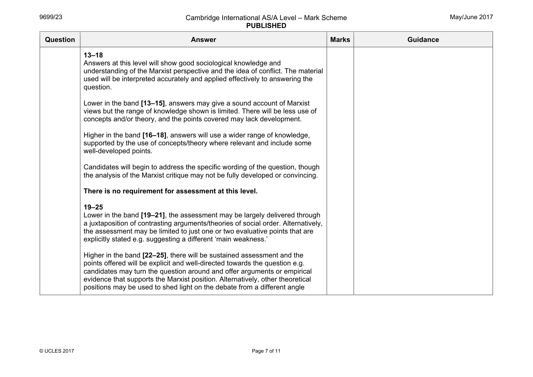 Mark scheme, page 7 of 11