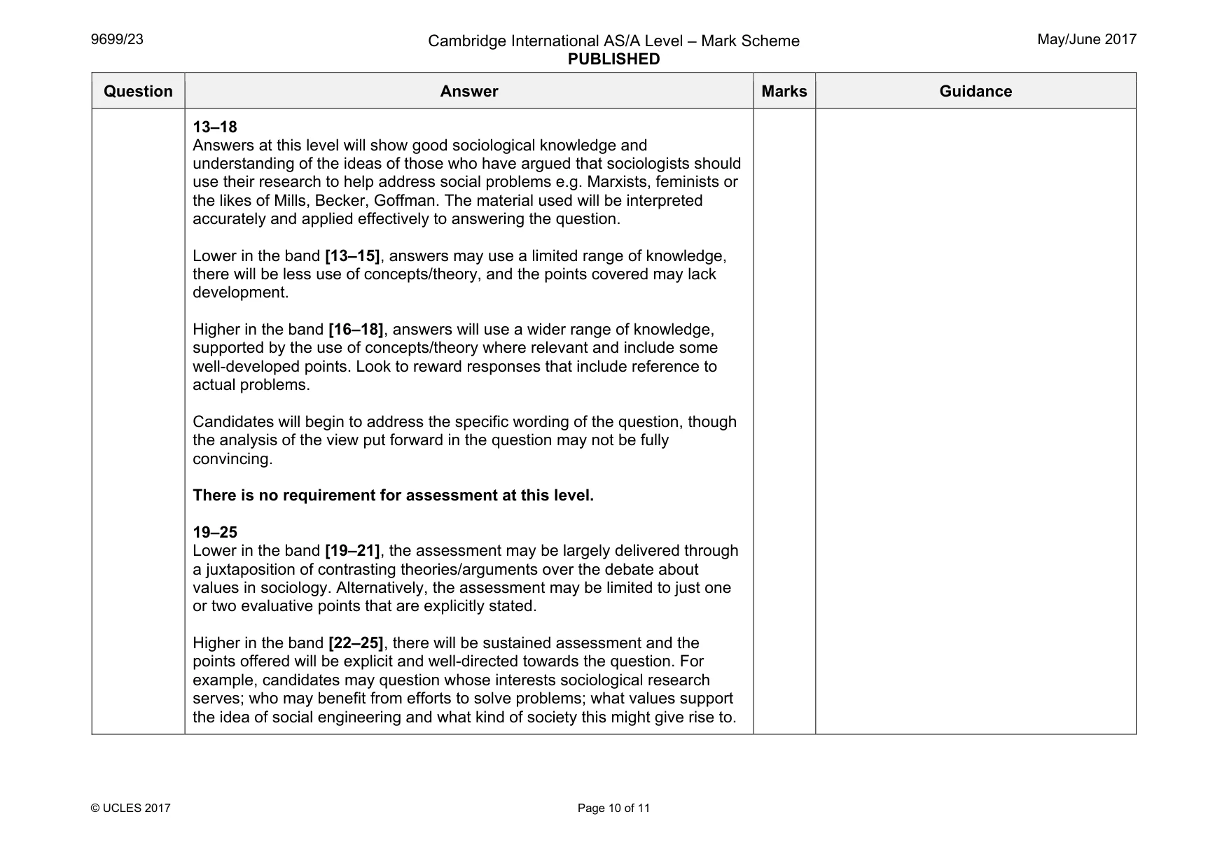 Mark scheme, page 10 of 11