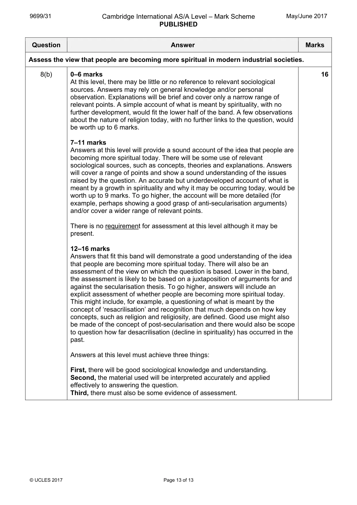 Mark scheme, page 13 of 13