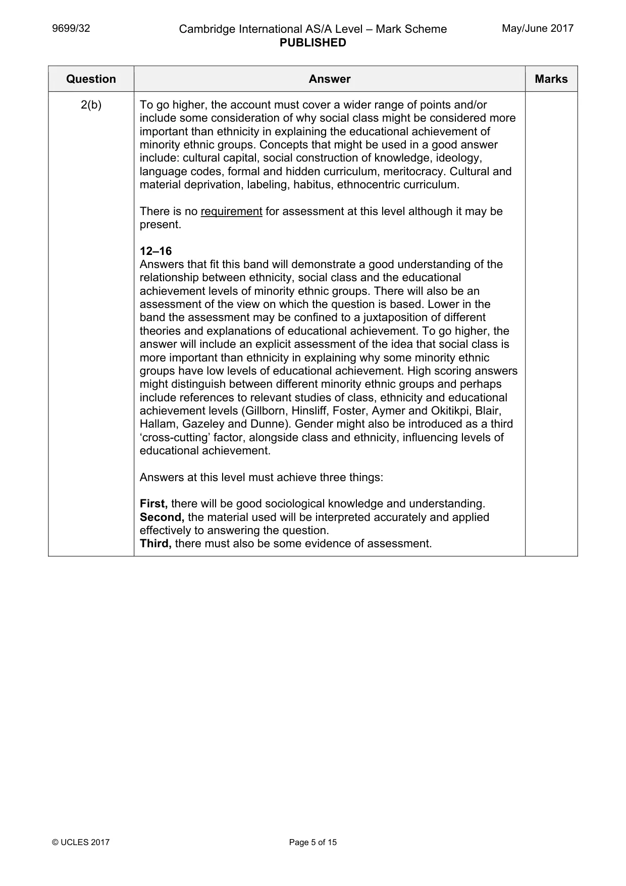 Mark scheme, page 5 of 15