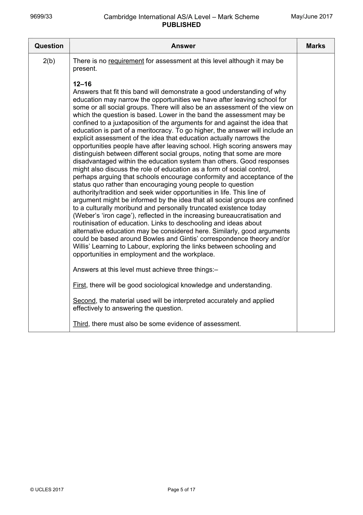 Mark scheme, page 5 of 17