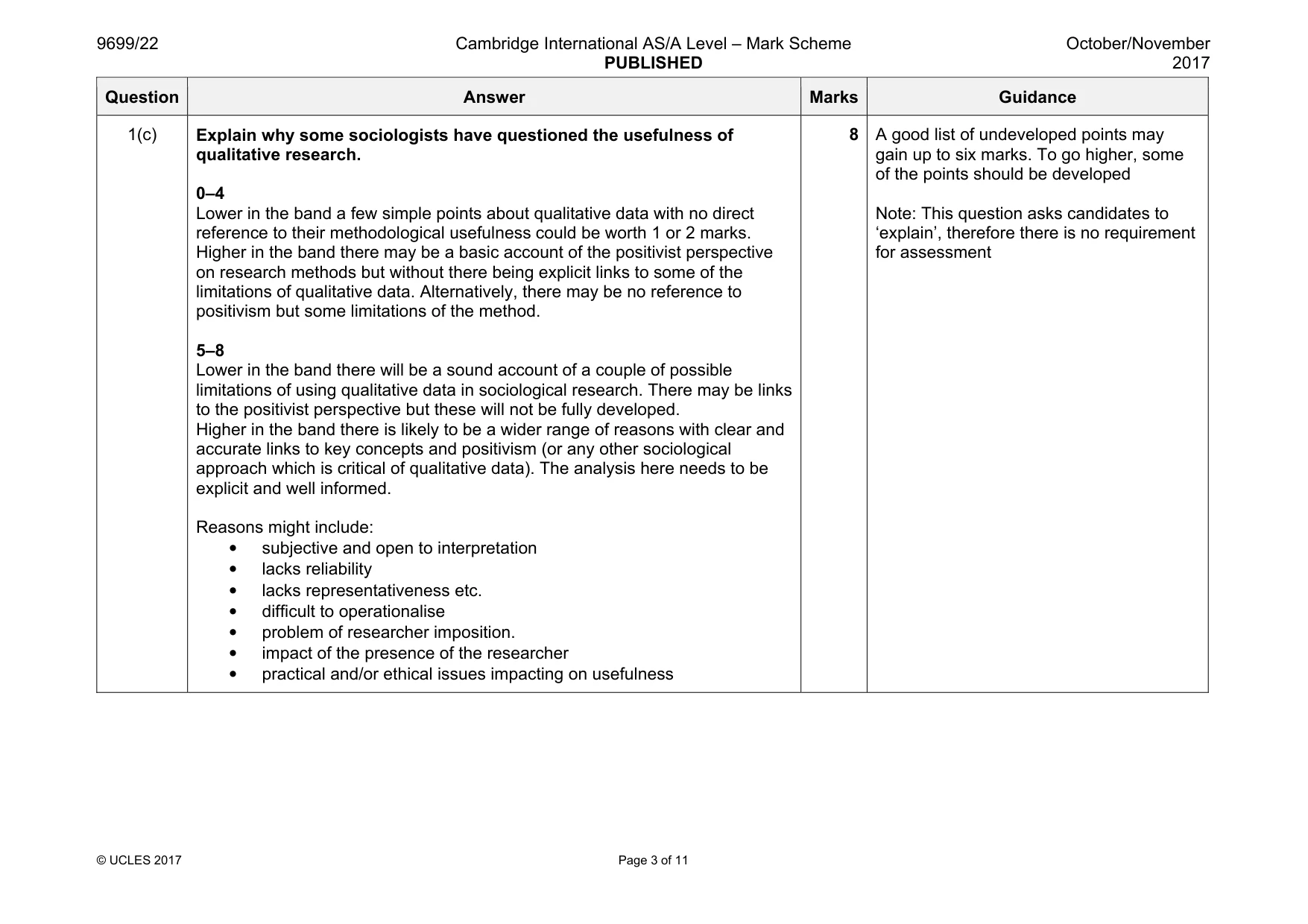 Mark scheme, page 3 of 11