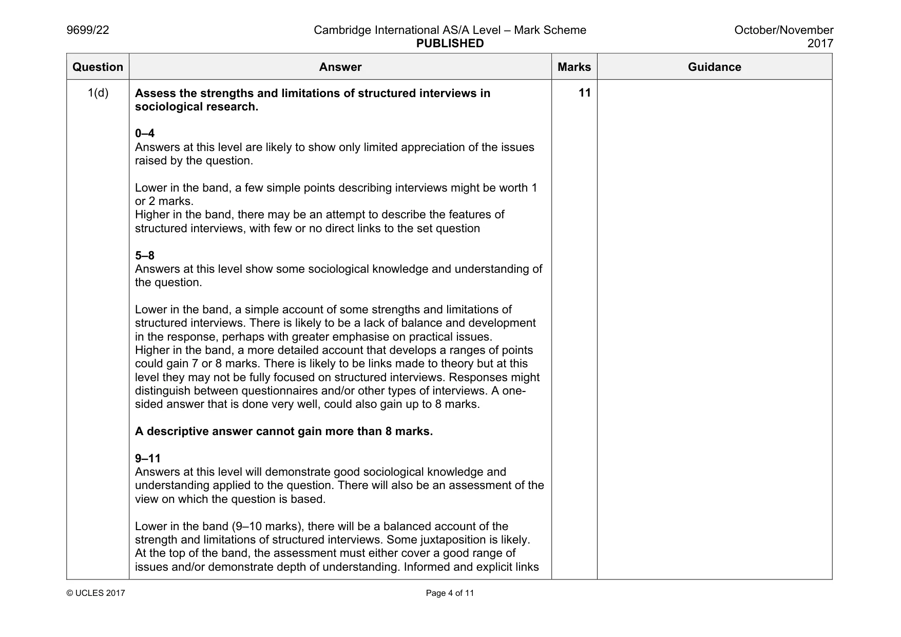 Mark scheme, page 4 of 11