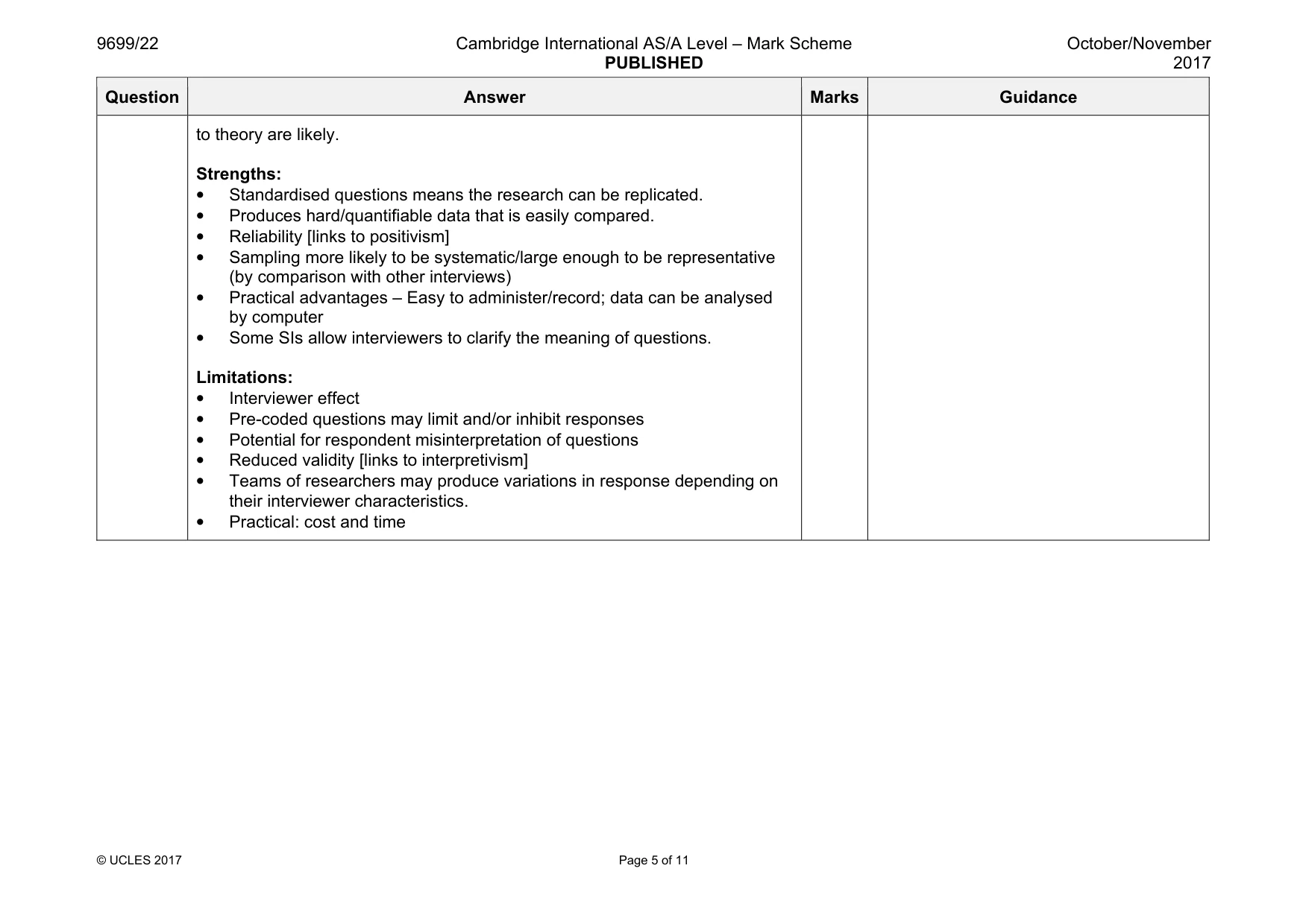 Mark scheme, page 5 of 11
