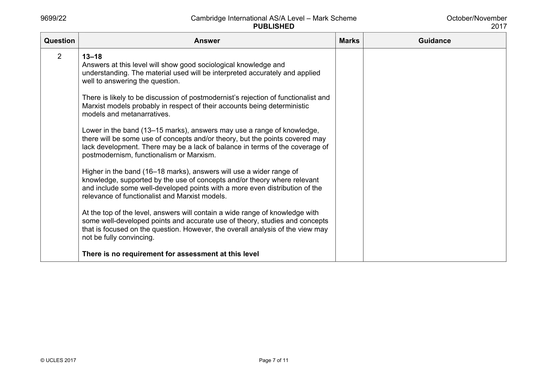 Mark scheme, page 7 of 11