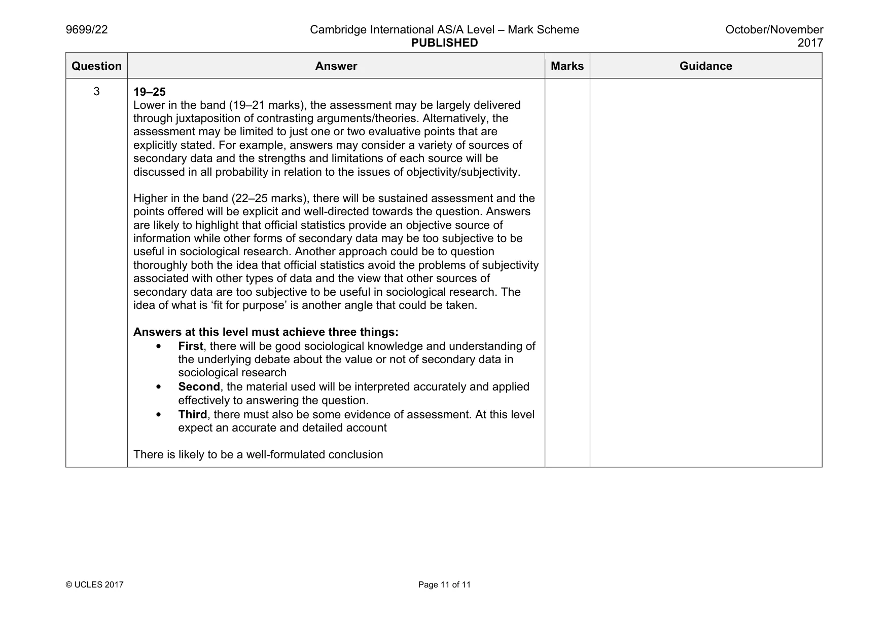 Mark scheme, page 11 of 11