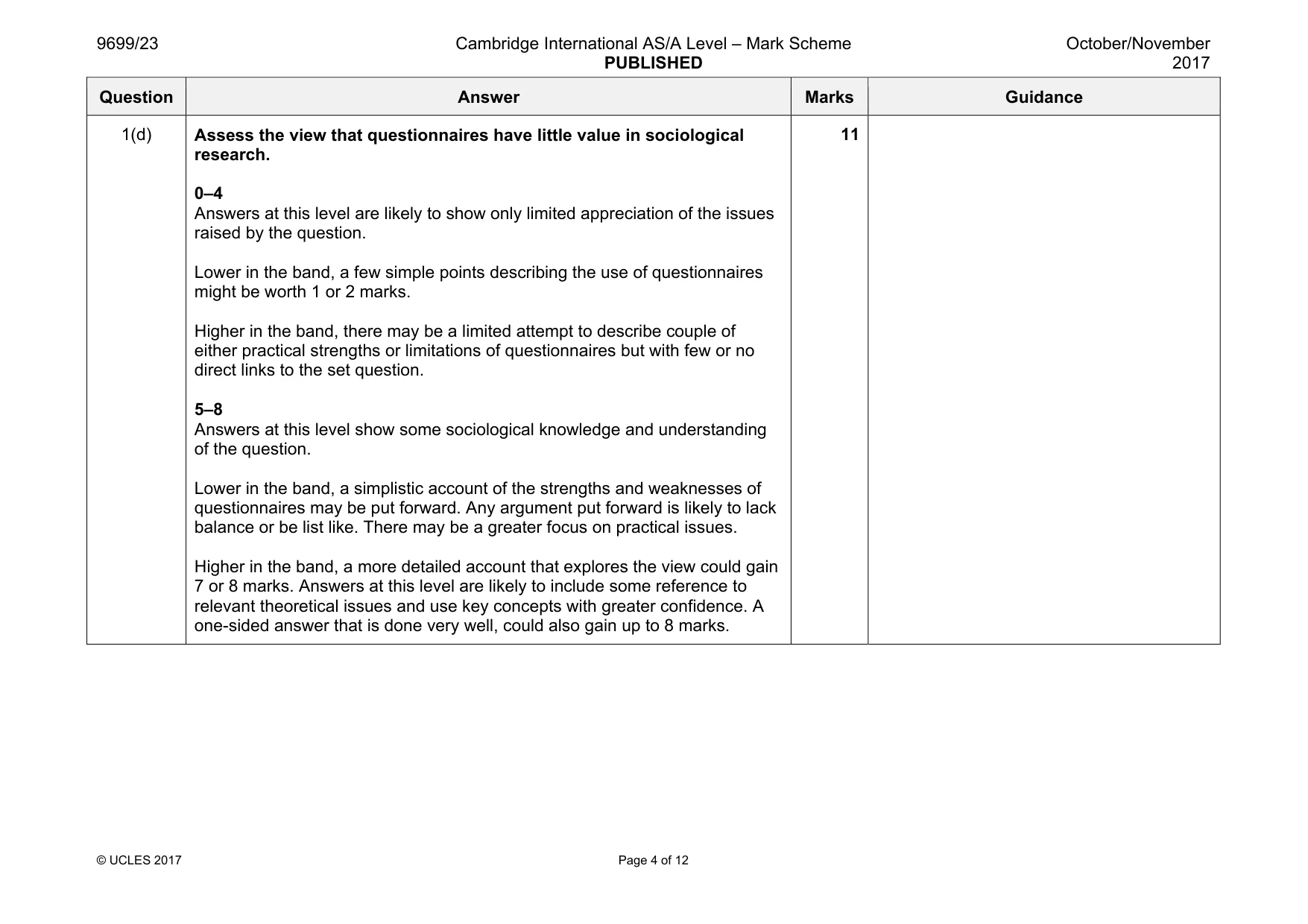 Mark scheme, page 4 of 12