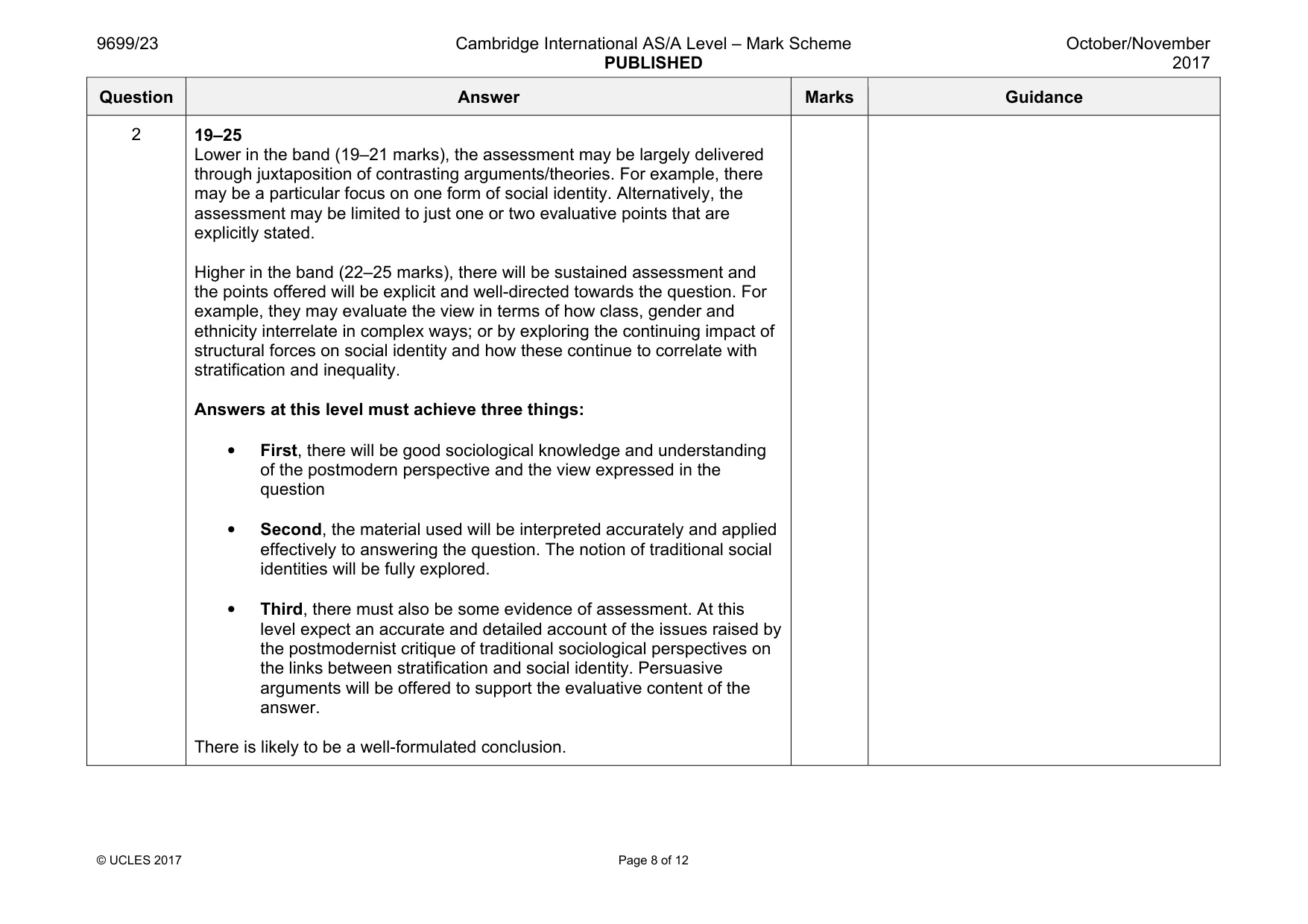 Mark scheme, page 8 of 12