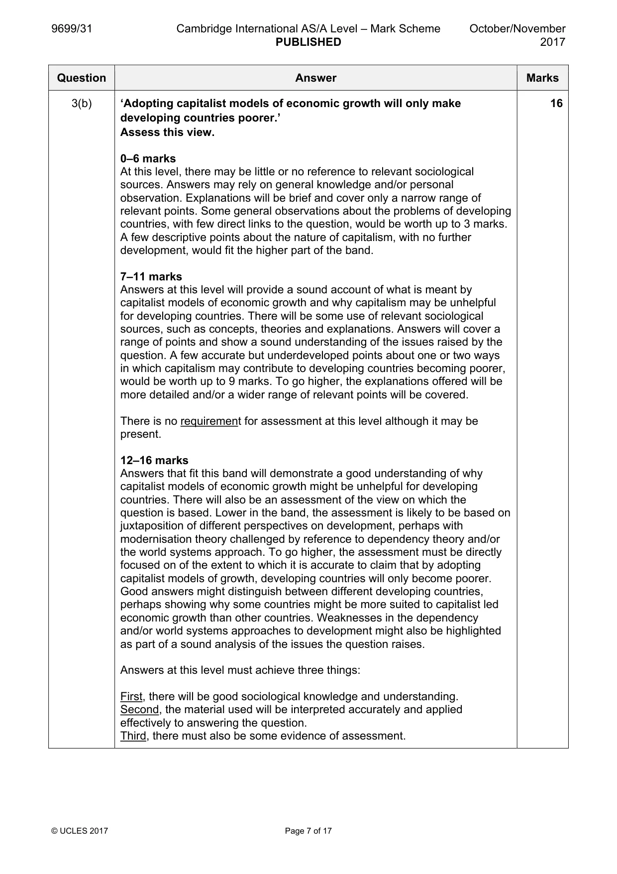 Mark scheme, page 7 of 17