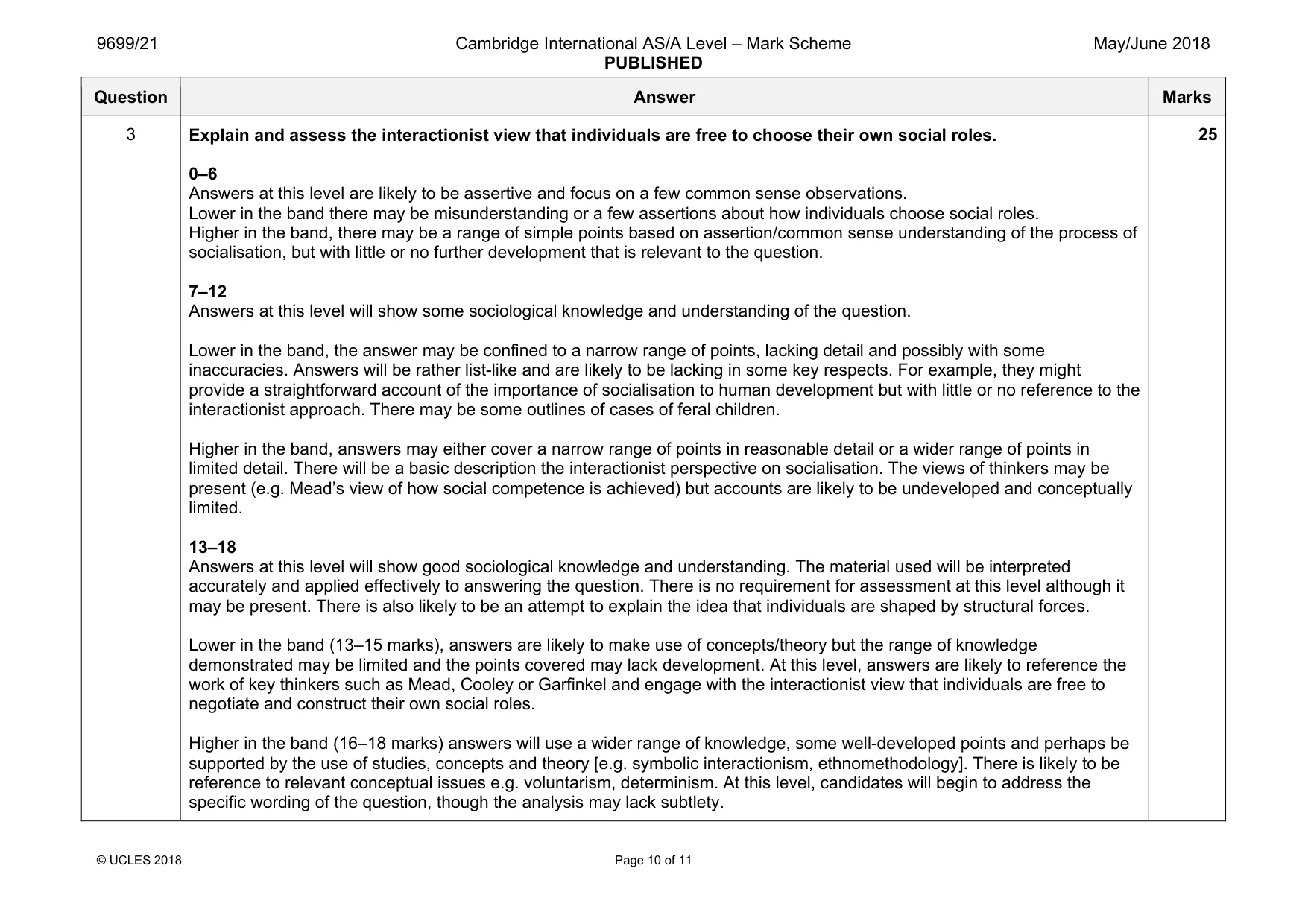 Mark scheme, page 10 of 11