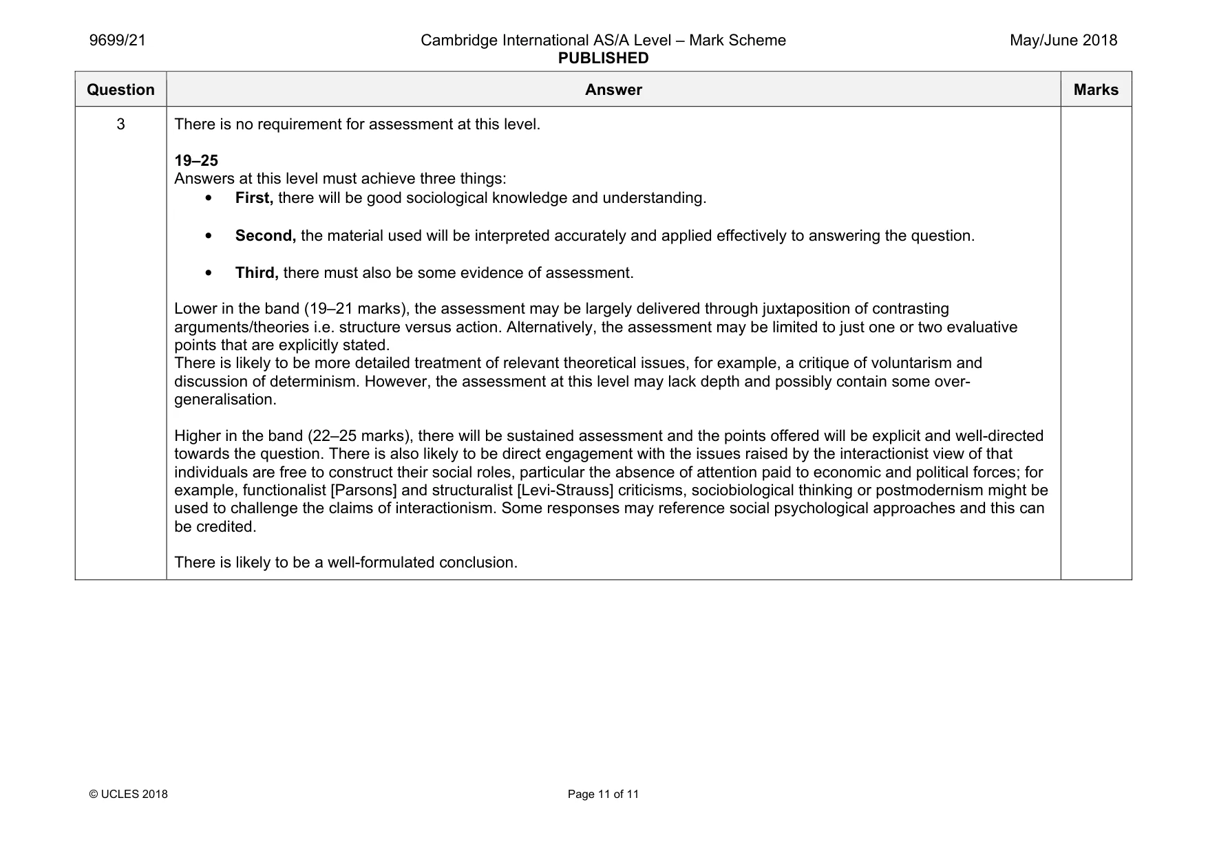 Mark scheme, page 11 of 11